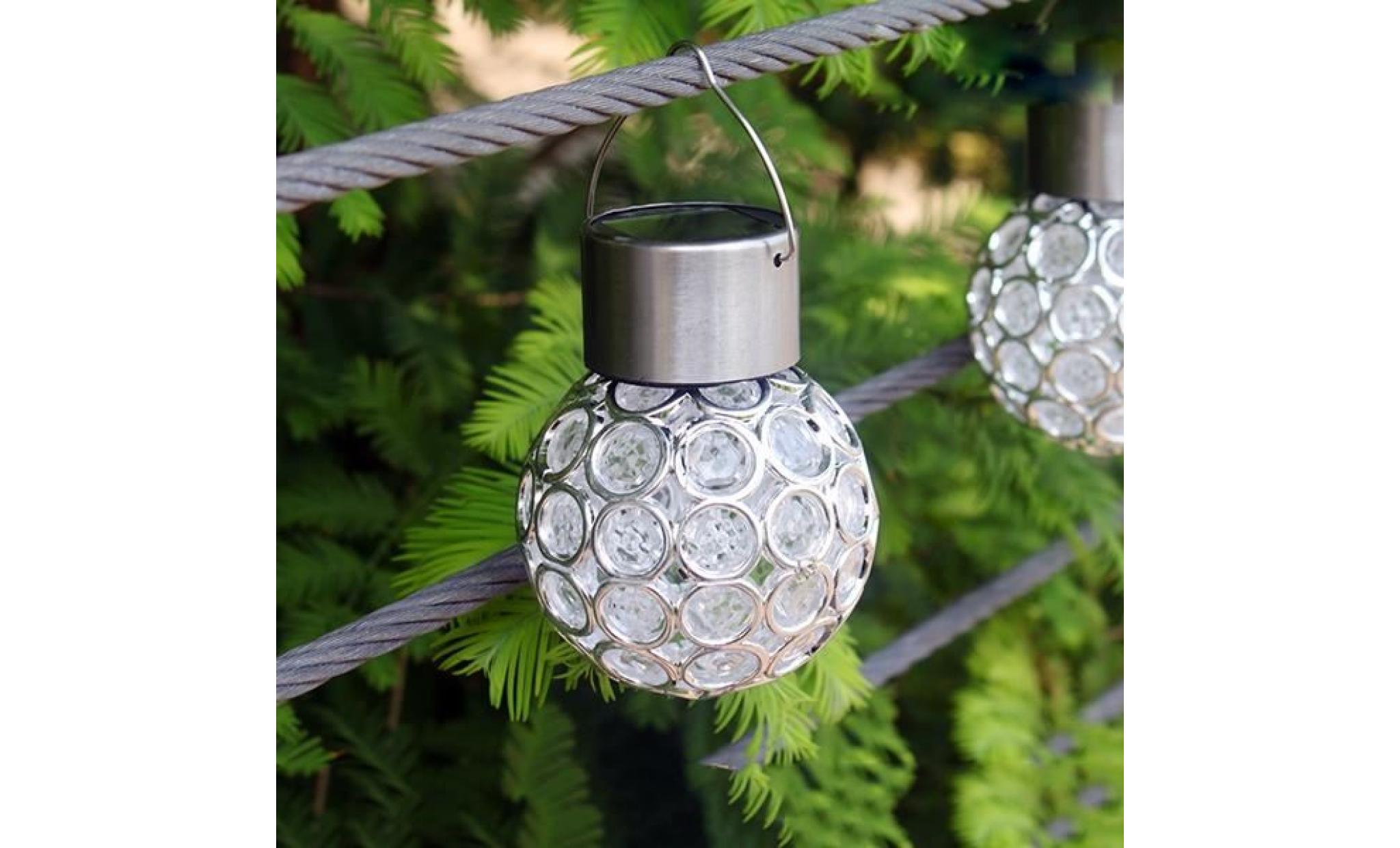tempsa ampoule solaire de boule 0.05w dc1.2v suspension pour jardin exterieur décor blanc pas cher
