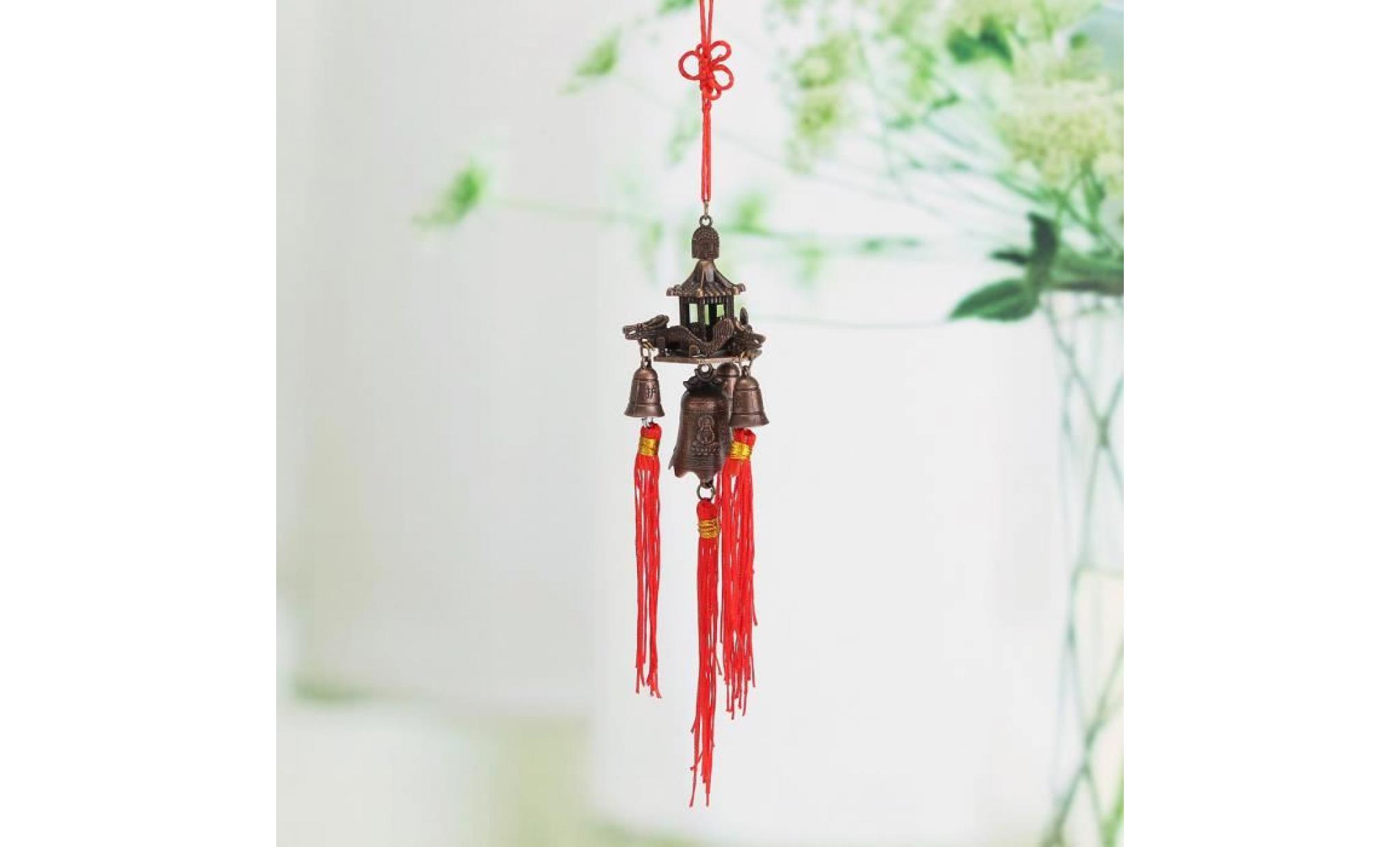 tempsa bouddha carillon a vent 4 cloches chanceux chinois feng shui suspension cour jardin exterieur décor