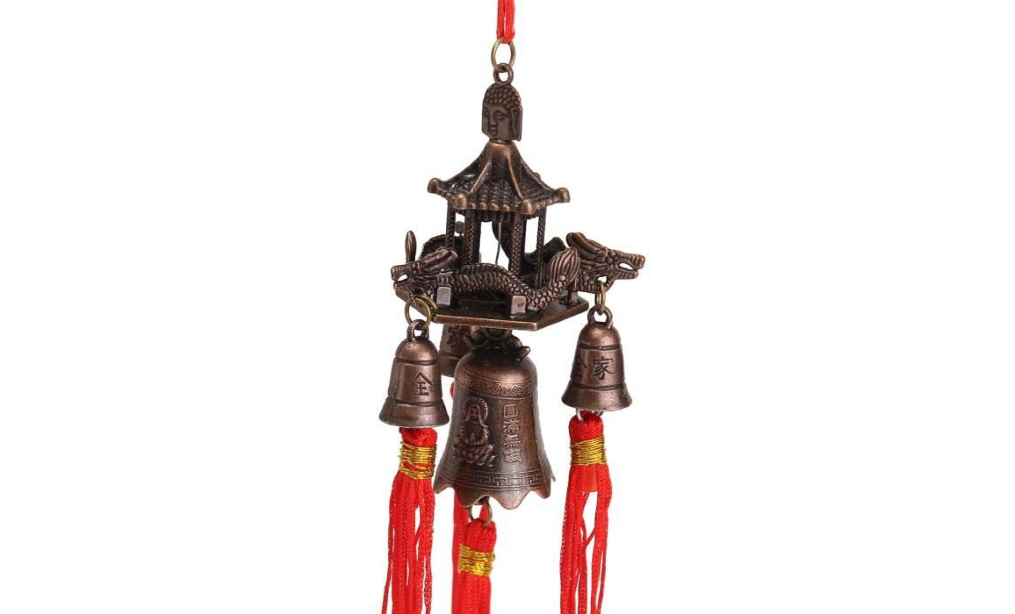 tempsa bouddha carillon a vent 4 cloches chanceux chinois feng shui suspension cour jardin exterieur décor pas cher