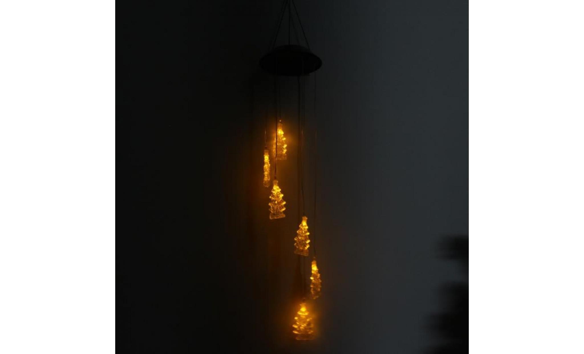 tempsa led lampe solaire carillon à vent forme arbre de noël décor s'allume automatique vert