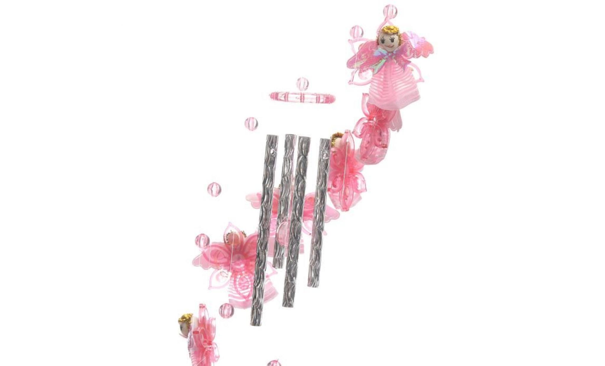 tempsa mini carillon à vent éoliens carillon acrylique jardin déco 70cm rose pas cher