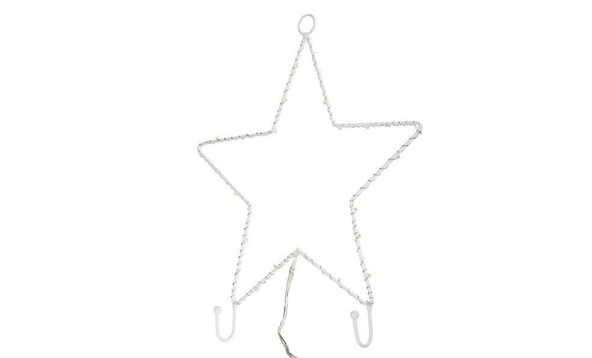 tempsa noël guirlande lumineuse a pile 20led forme d'étoile blanche chaude blanc
