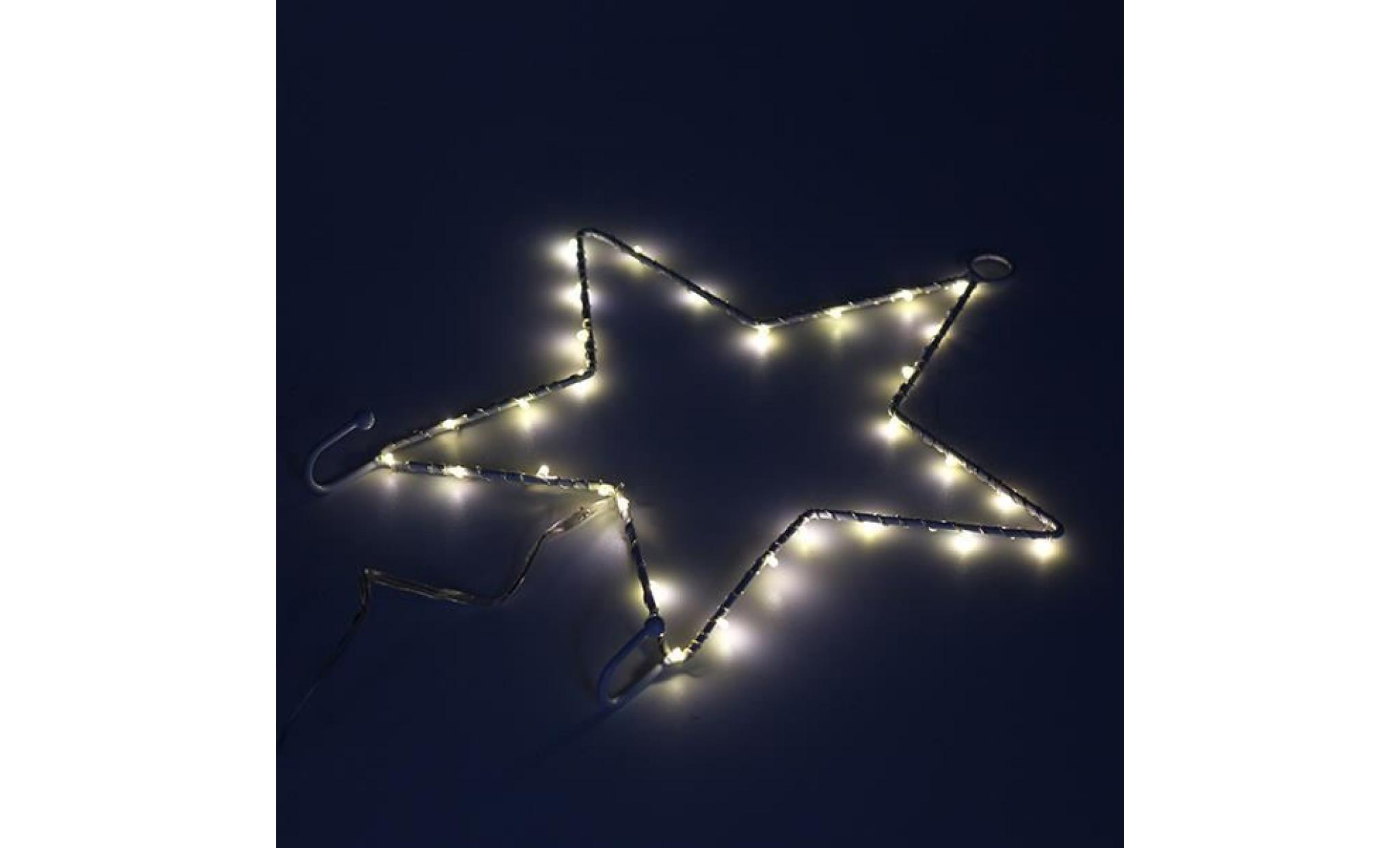 tempsa noël guirlande lumineuse a pile 20led forme d'étoile blanche chaude blanc pas cher