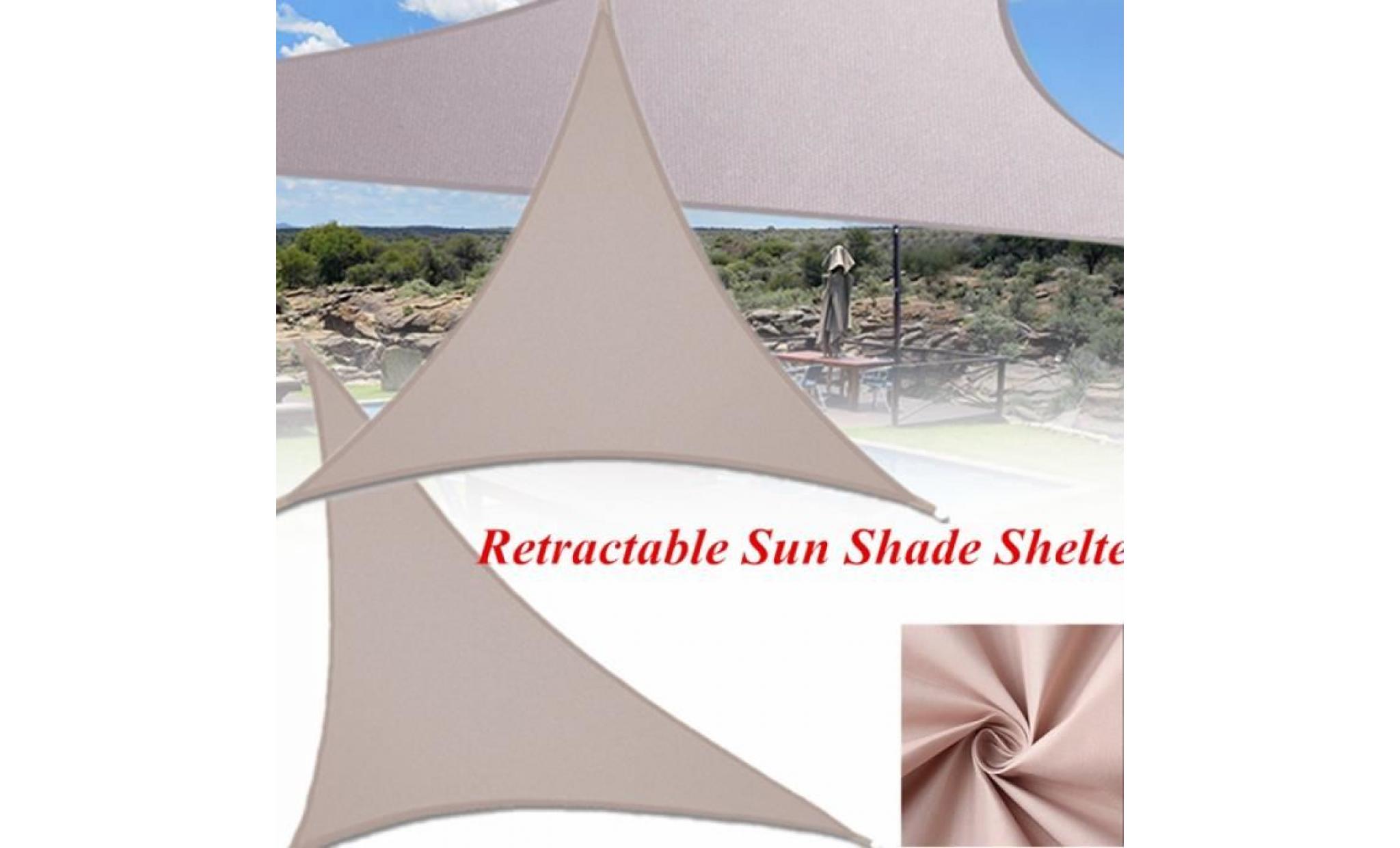 tempsa toile solaire kaki triangle extra heavy duty shade sail sun extérieur kaki 16x16x23.5` / 5x5x7.1m pas cher