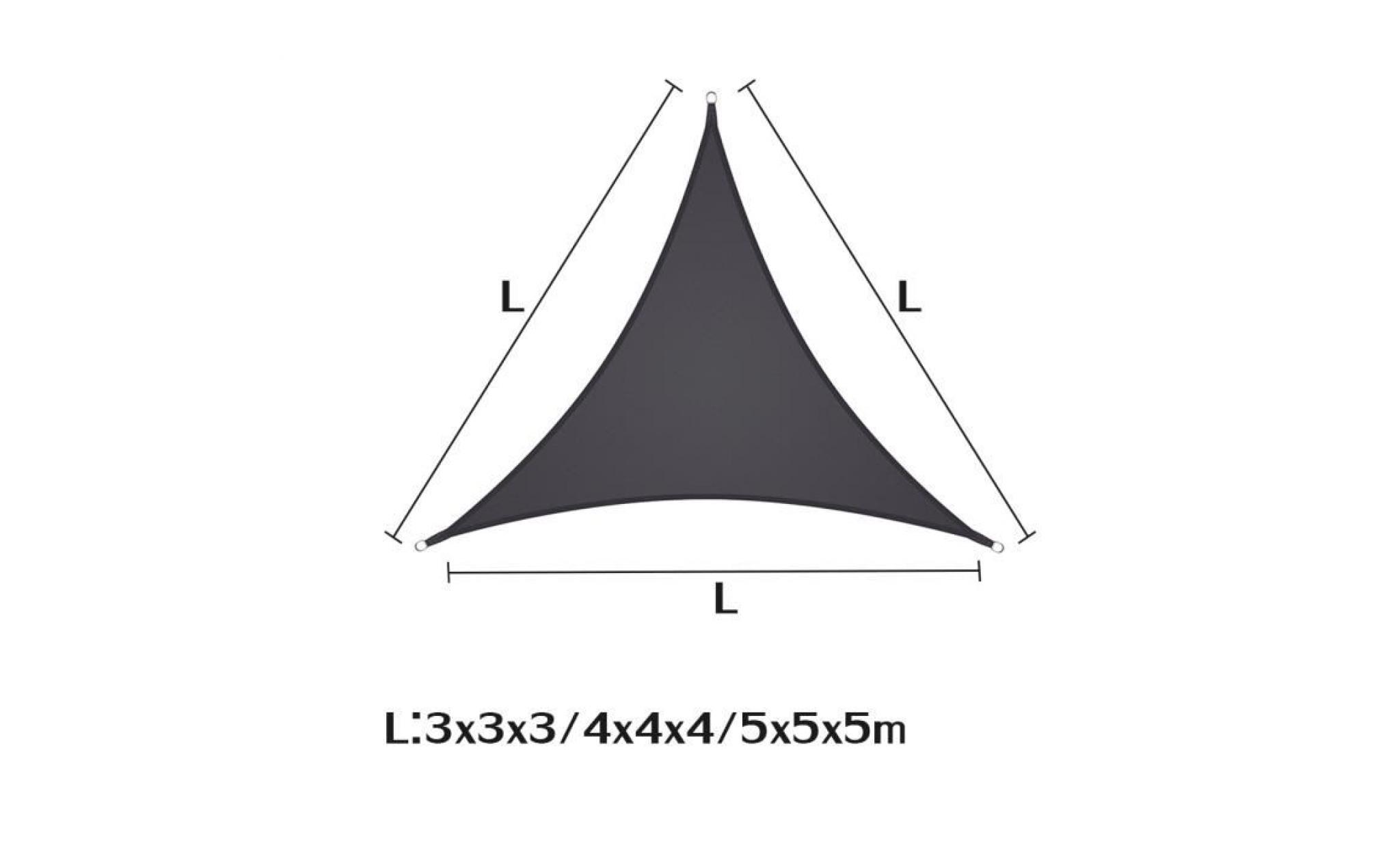 tempsa triangle voile d'ombrage toile  parasol protéger peau noir 13x13x13` / 4x4x4m pas cher