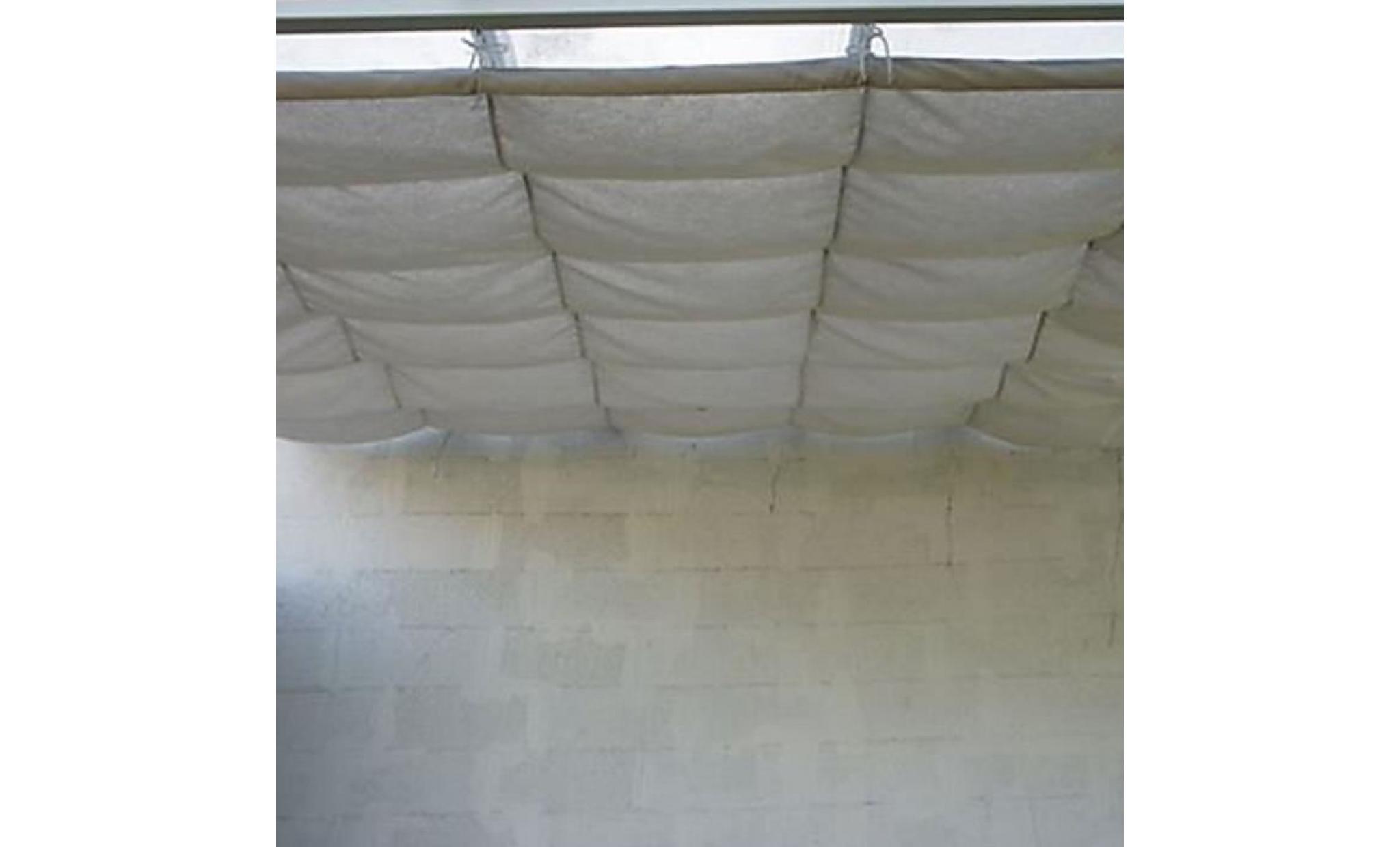 toile d'ombrage coulissante écru pour toit couv' terrasse 3 x 4 m pas cher