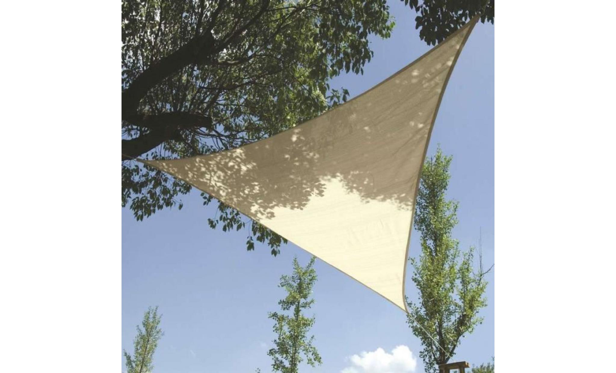 toile d'ombrage triangulaire 3,6x3,6x3,6m crème