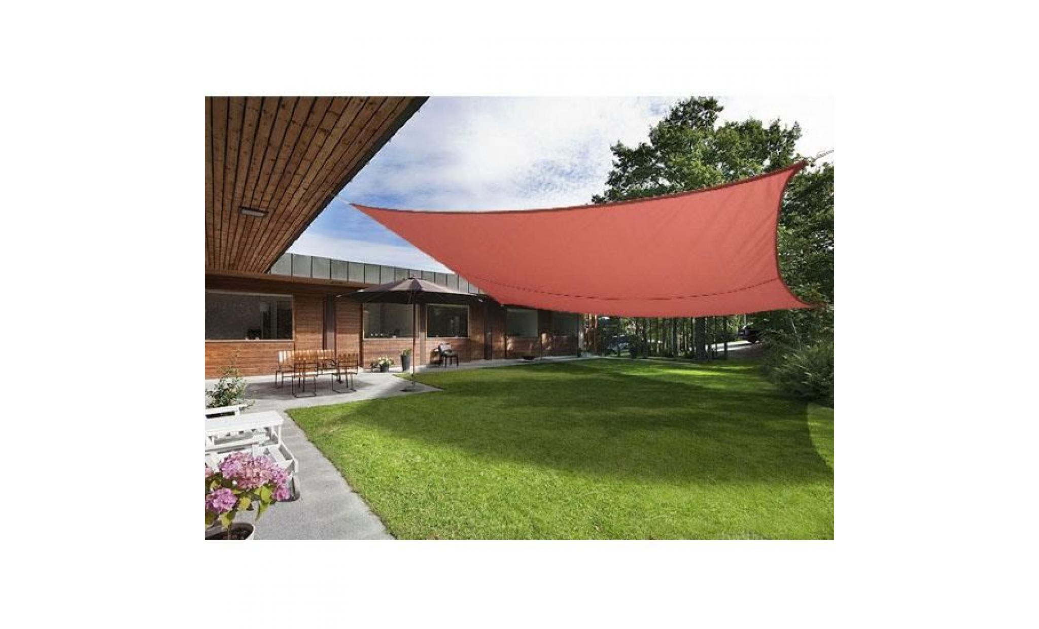 toile solaire, voile d'ombrage avec protection uv rectangle, brise vue 4.5 m x 5 m (rouge)