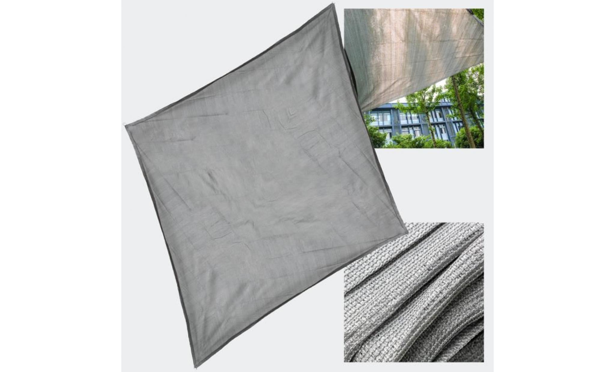 toile solaire voile ombrage protection solaire uv respirant pehd gris 4x4x4m triangle tissu balcon   60680