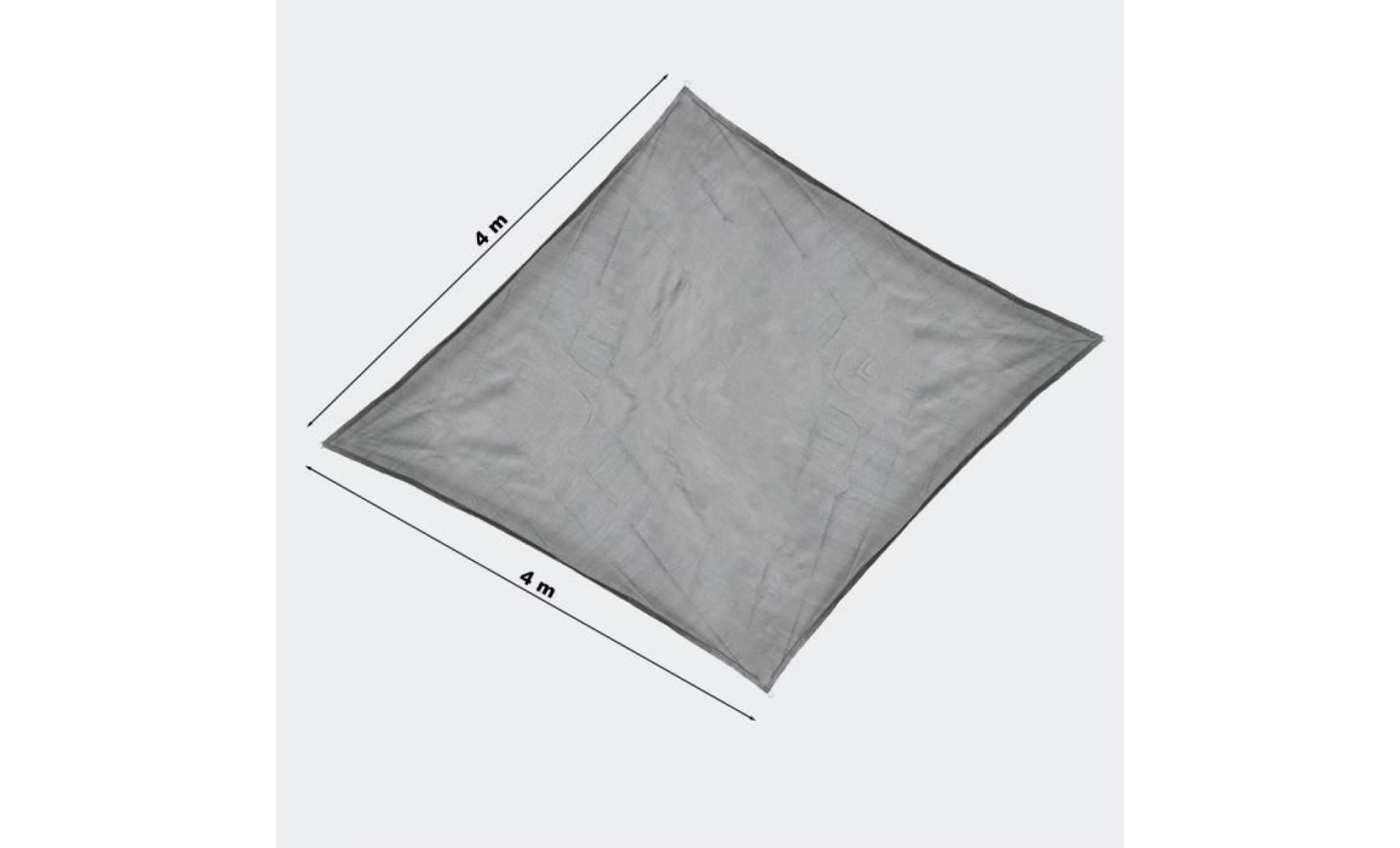 toile solaire voile ombrage protection solaire uv respirant pehd gris 5x5m carré tissu balcon   60684 pas cher
