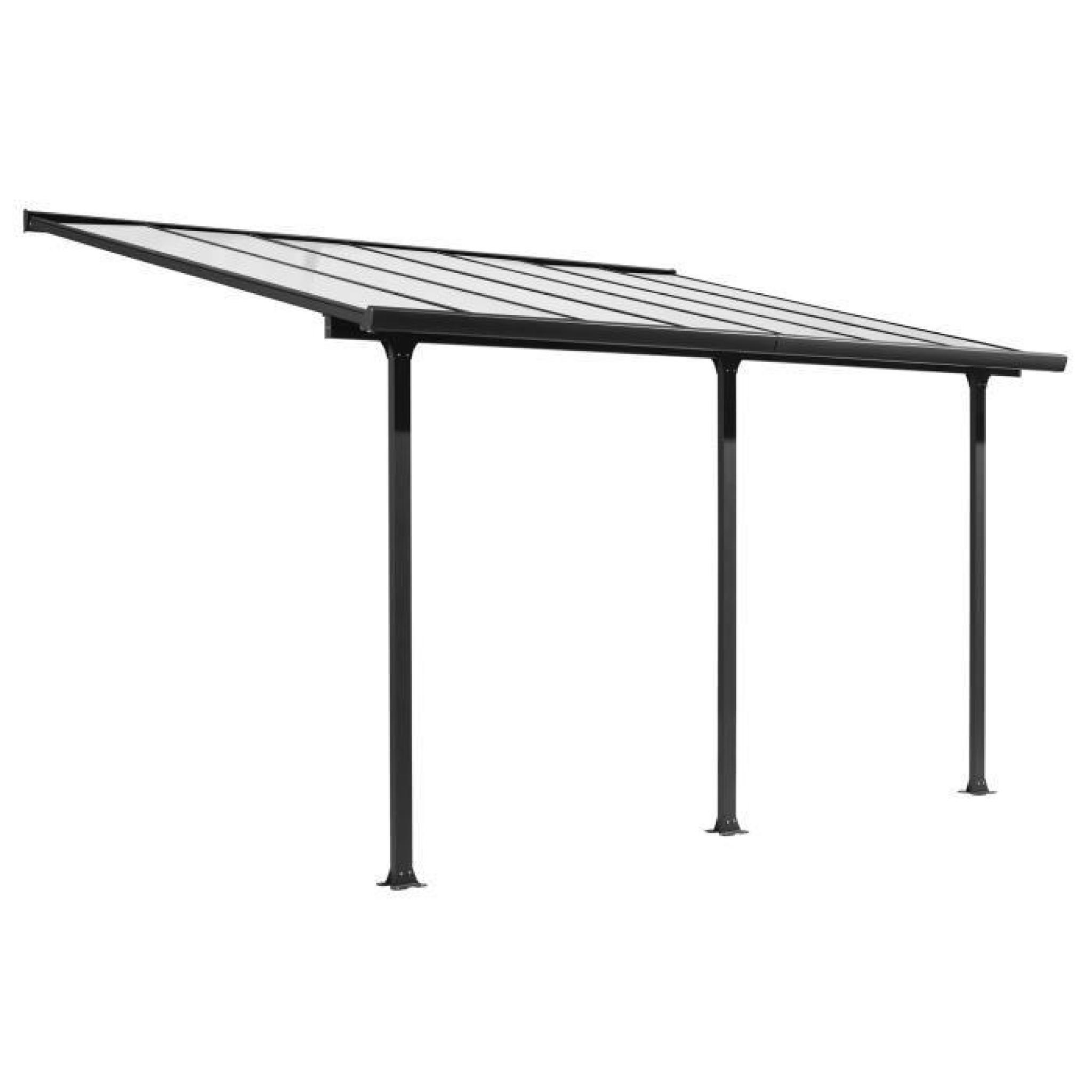 Toit-terrasse aluminium 12,83 m² - 418 x 307 cm - Gris anthracite
