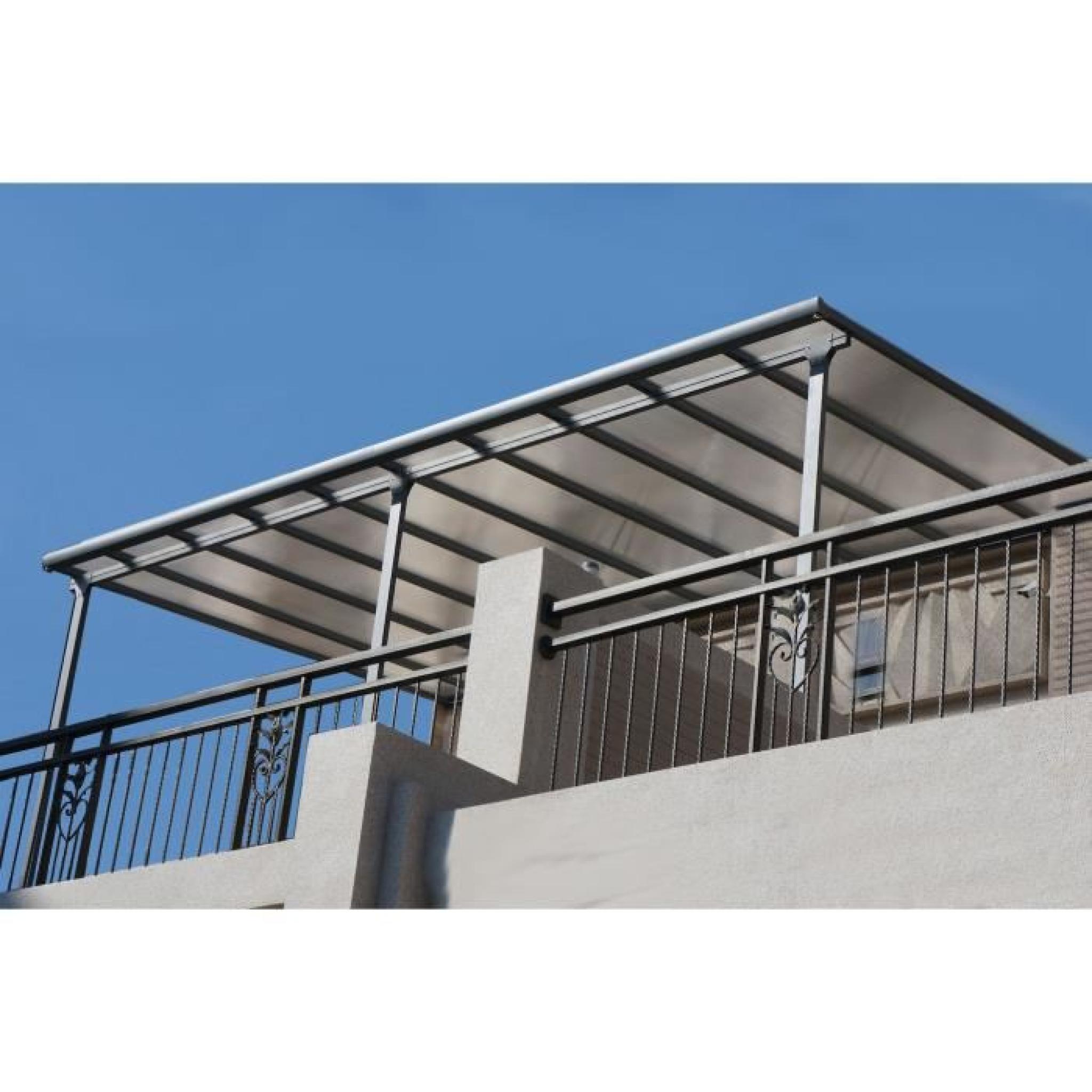 Toit-terrasse aluminium 12,83 m² - 418 x 307 cm - Gris anthracite pas cher