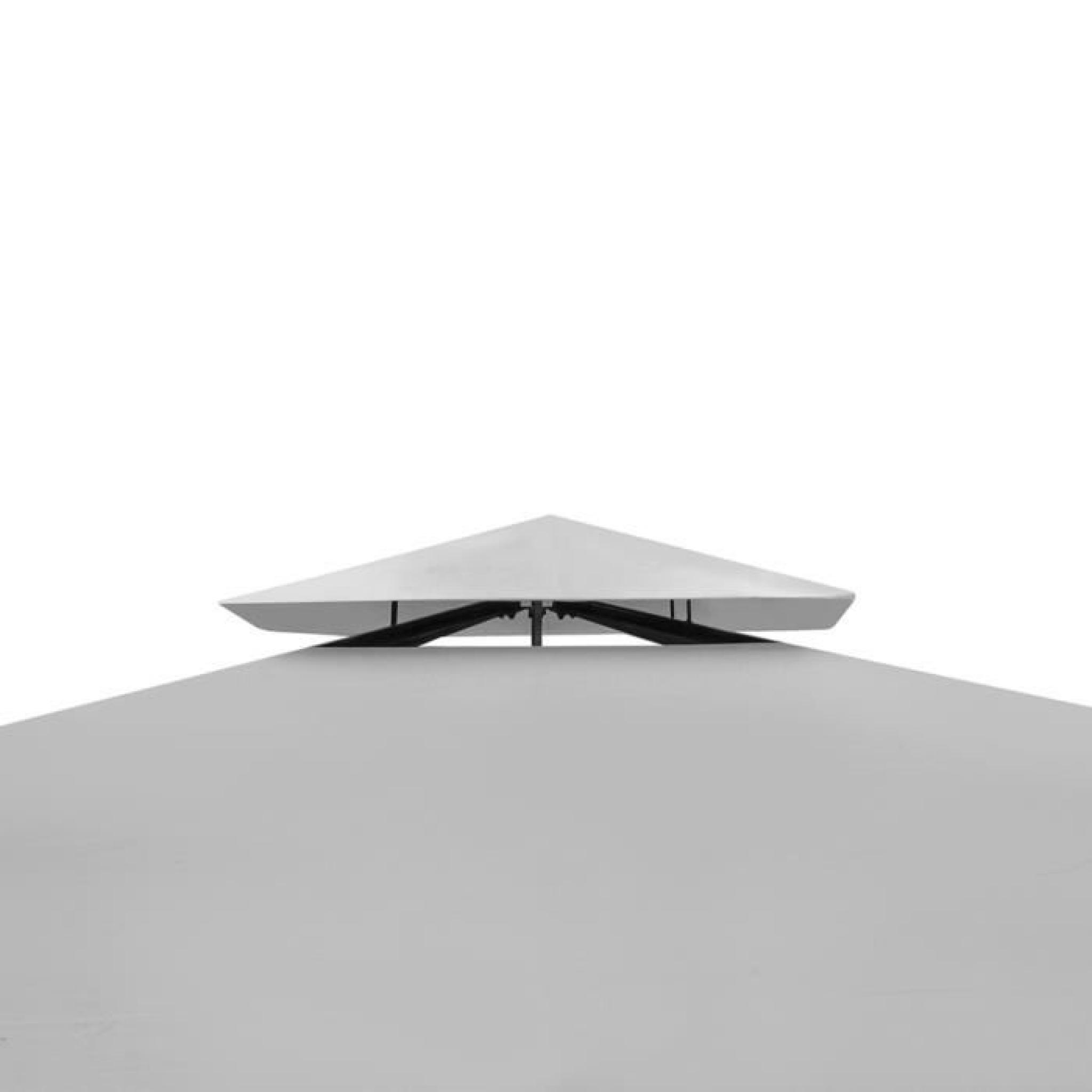 Tonnelle en polyrotin avec toit blanc crème 3 x 3 m pas cher