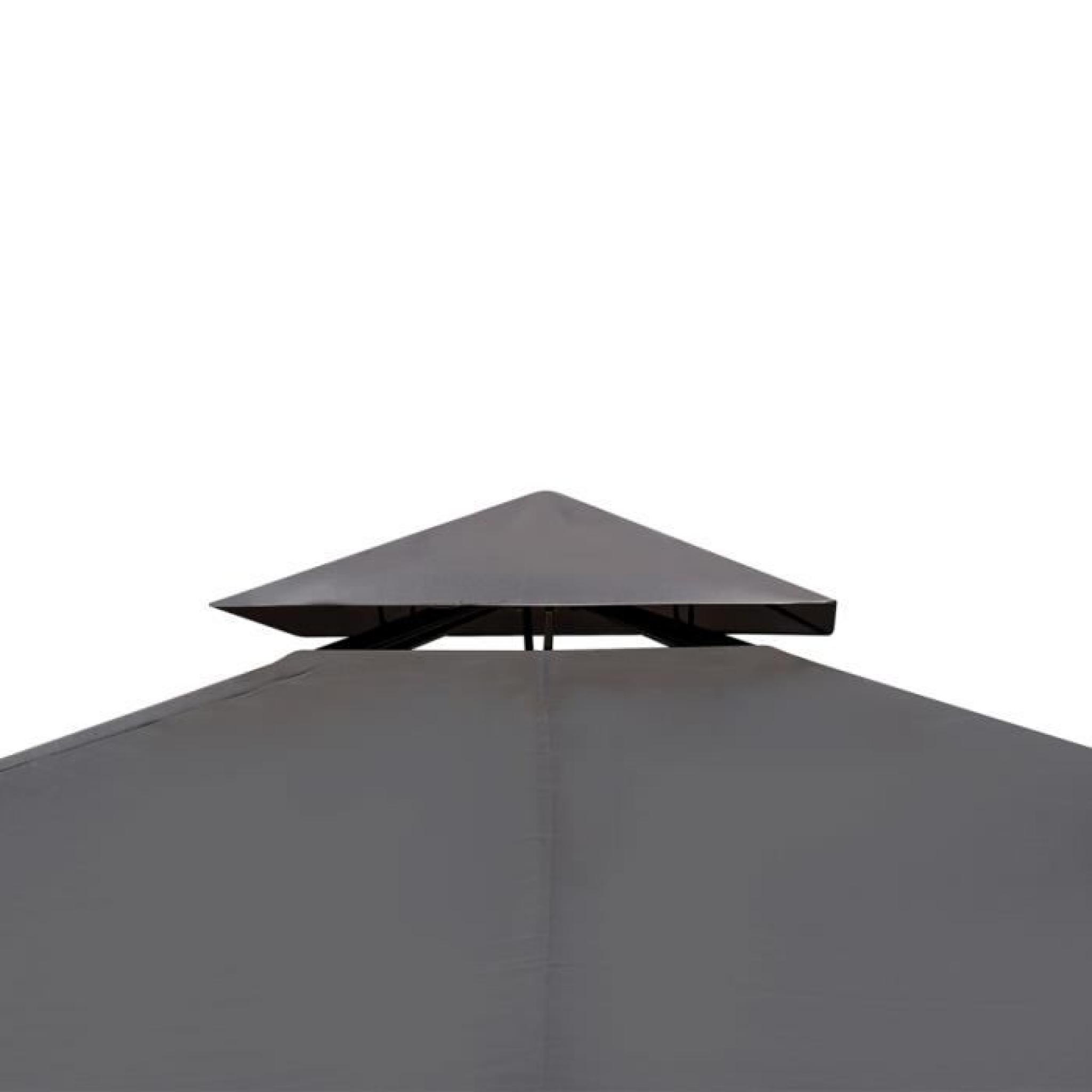 Tonnelle en polyrotin avec toit gris foncé 3 x 4 m pas cher