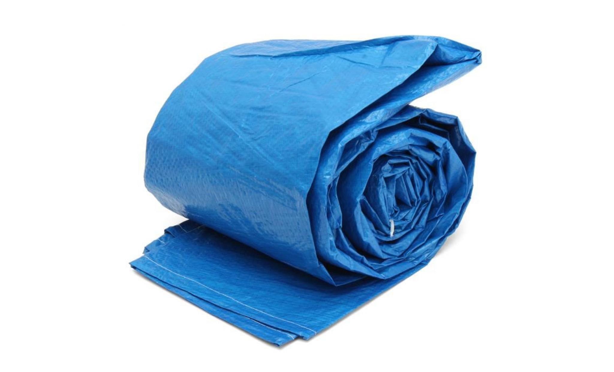 toptw bâche couverture ronde pr piscine jardin(sans piscine) pour intex pour bestway bleu noir aléatoire 457cm pas cher