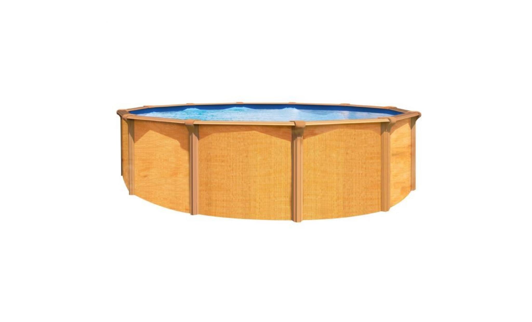 trigano piscine métal hors sol osmose   3,95 x 1,32 m   aspect bois pas cher