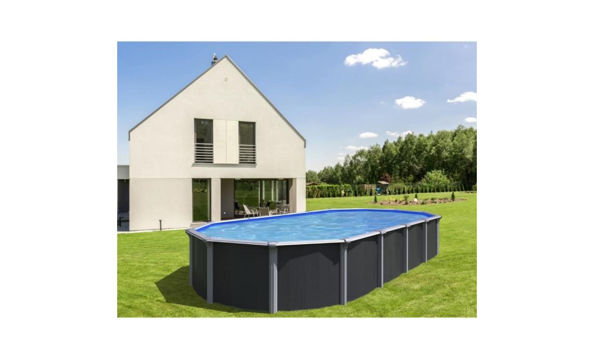 trigano piscine métal hors sol osmose   5,20 x 3,95 x 1,32 m   aspect bois