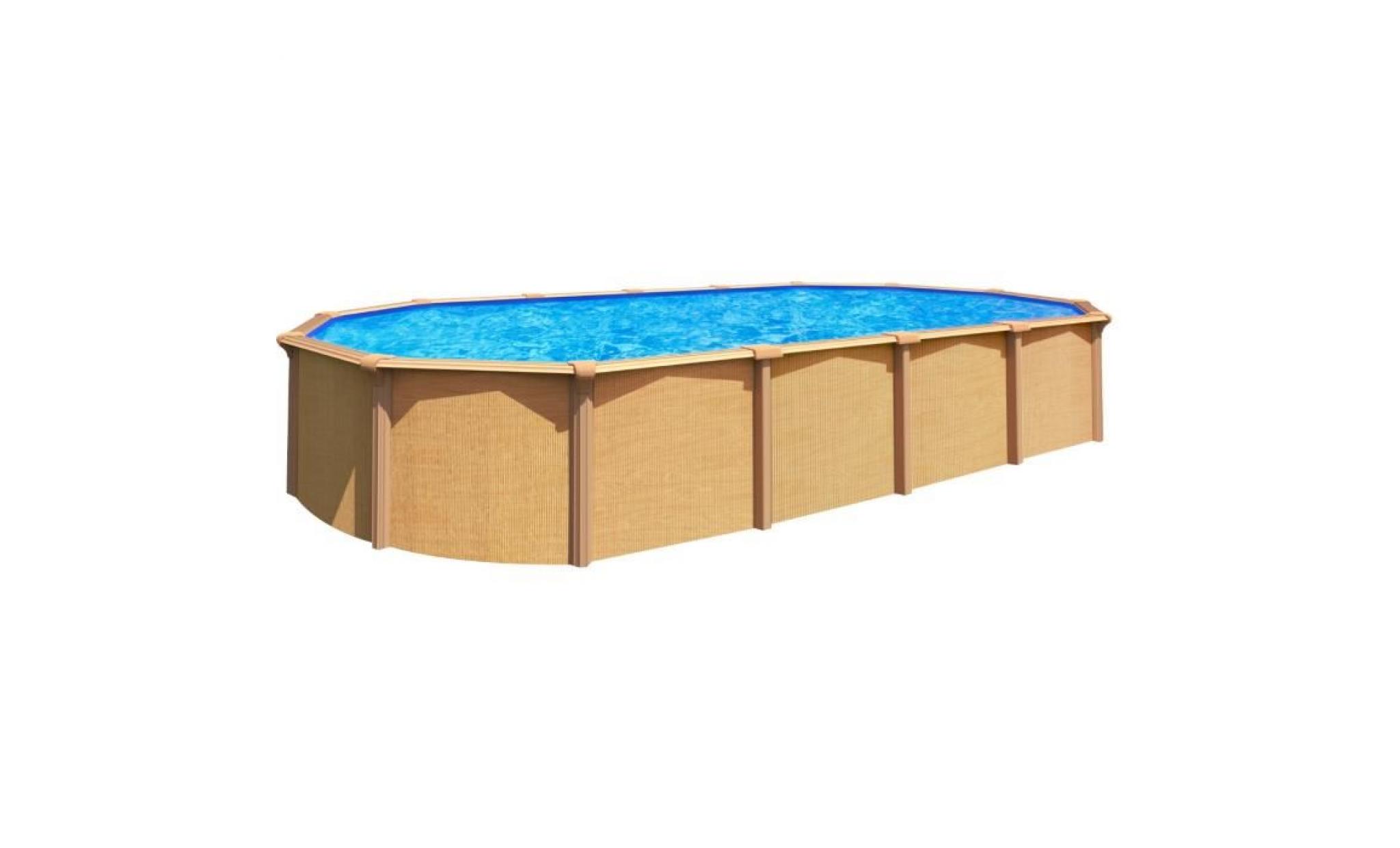 trigano piscine métal hors sol osmose   6,40 x 3,95 x 1,32 m   aspect bois pas cher