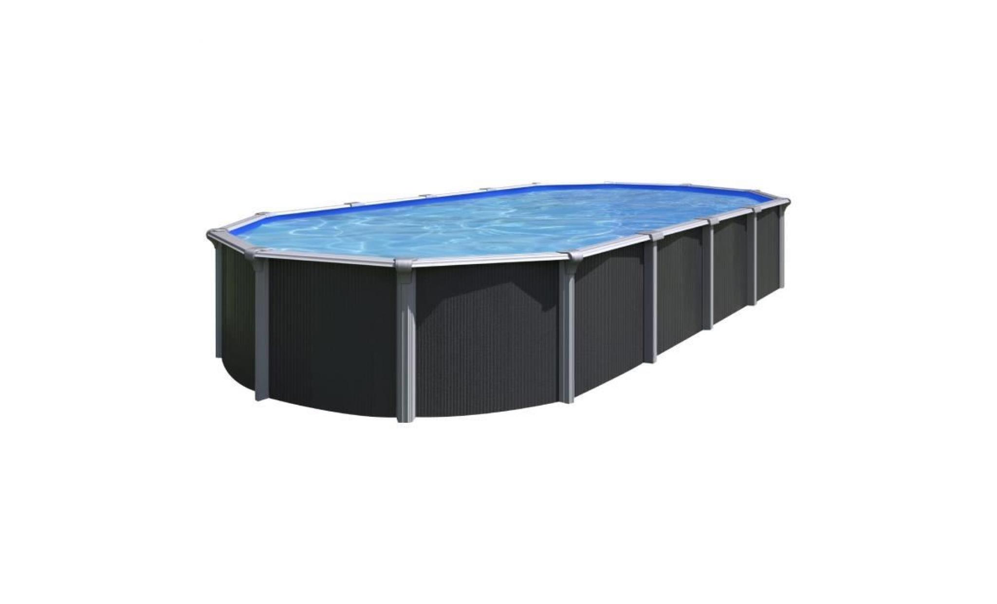 trigano piscine métal hors sol osmose   7,60 x 3,95 x 1,32 m   aspect bois pas cher