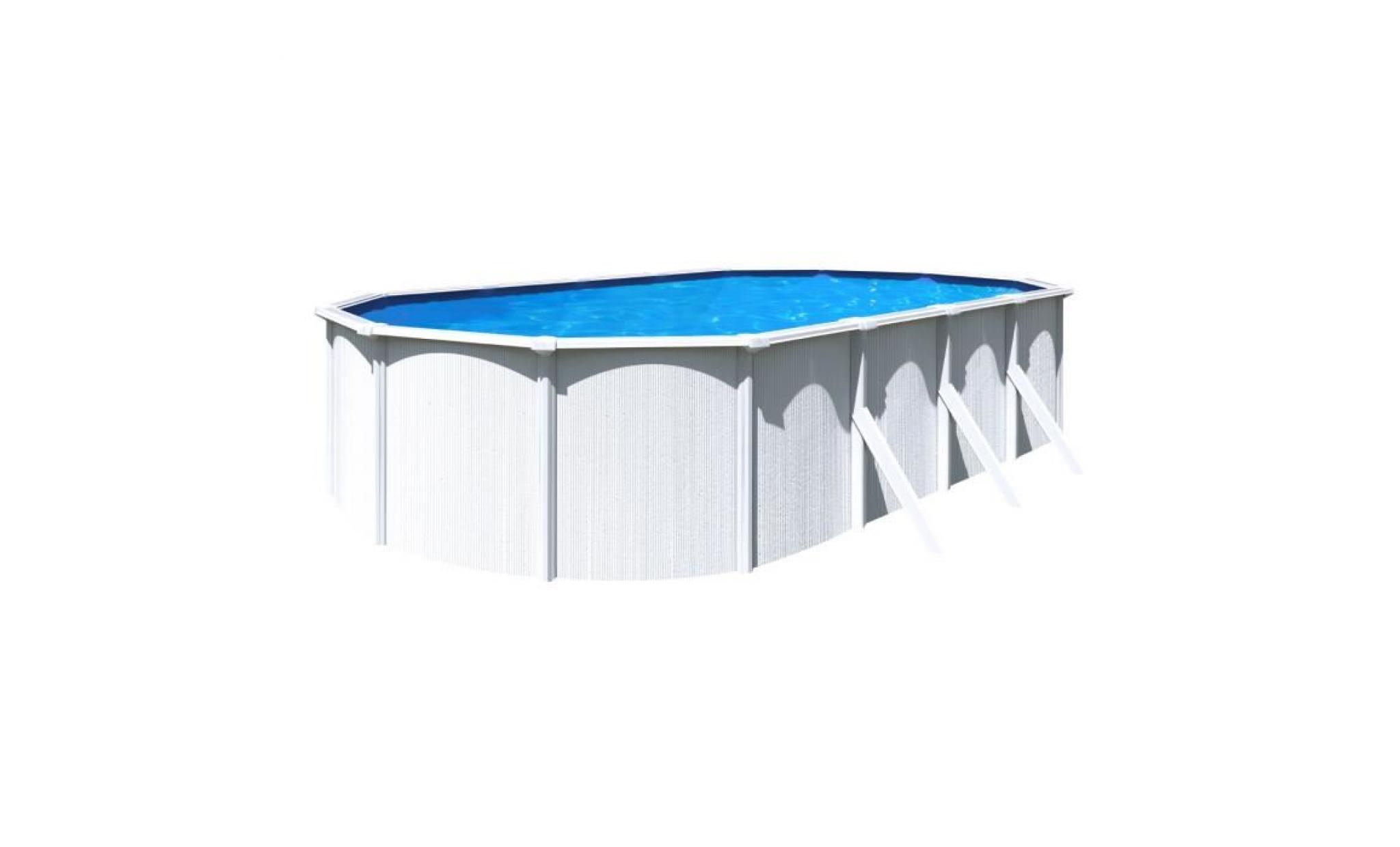 trigano piscine métal hors sol saphir   9,40 x 4,85 x 1,32 m   blanc pas cher