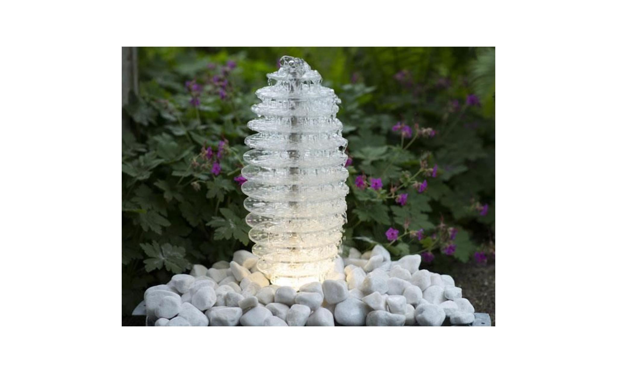 ubbink fontaine de bassin transparente en acrylique et alu lendas led