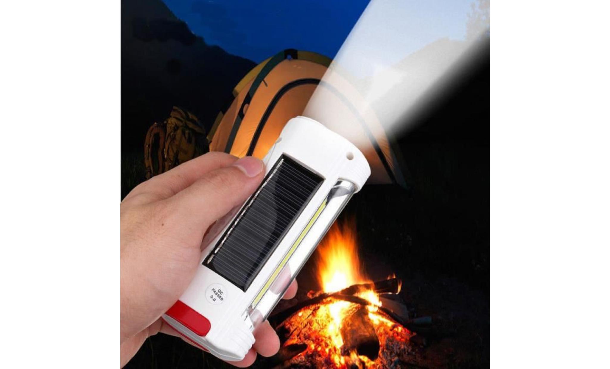 usb énergie solaire rechargeable lampe de poche led camping randonnée lanterne li778@