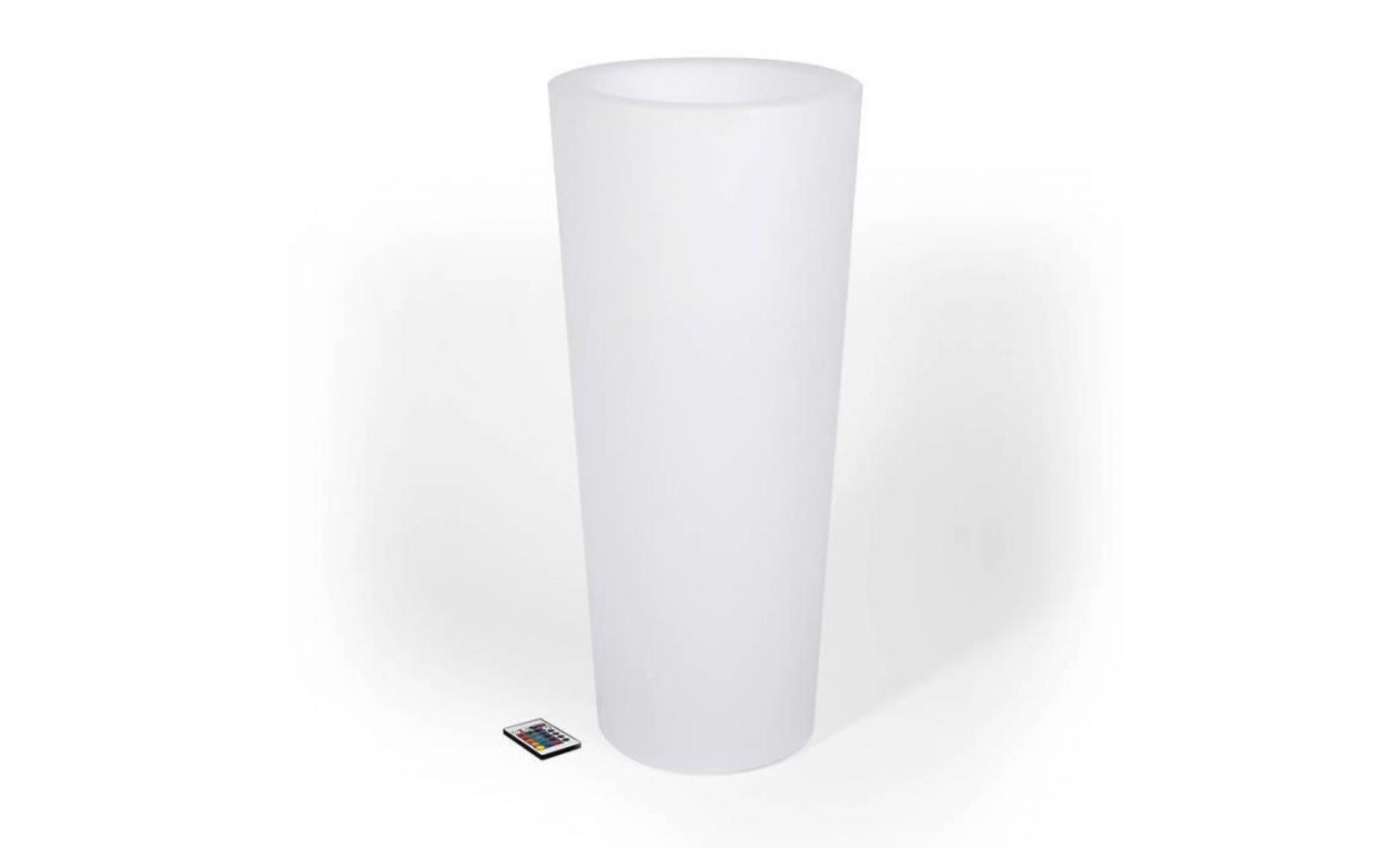 vase led rgbw en résine blanche 40x80cm 7w sans fil