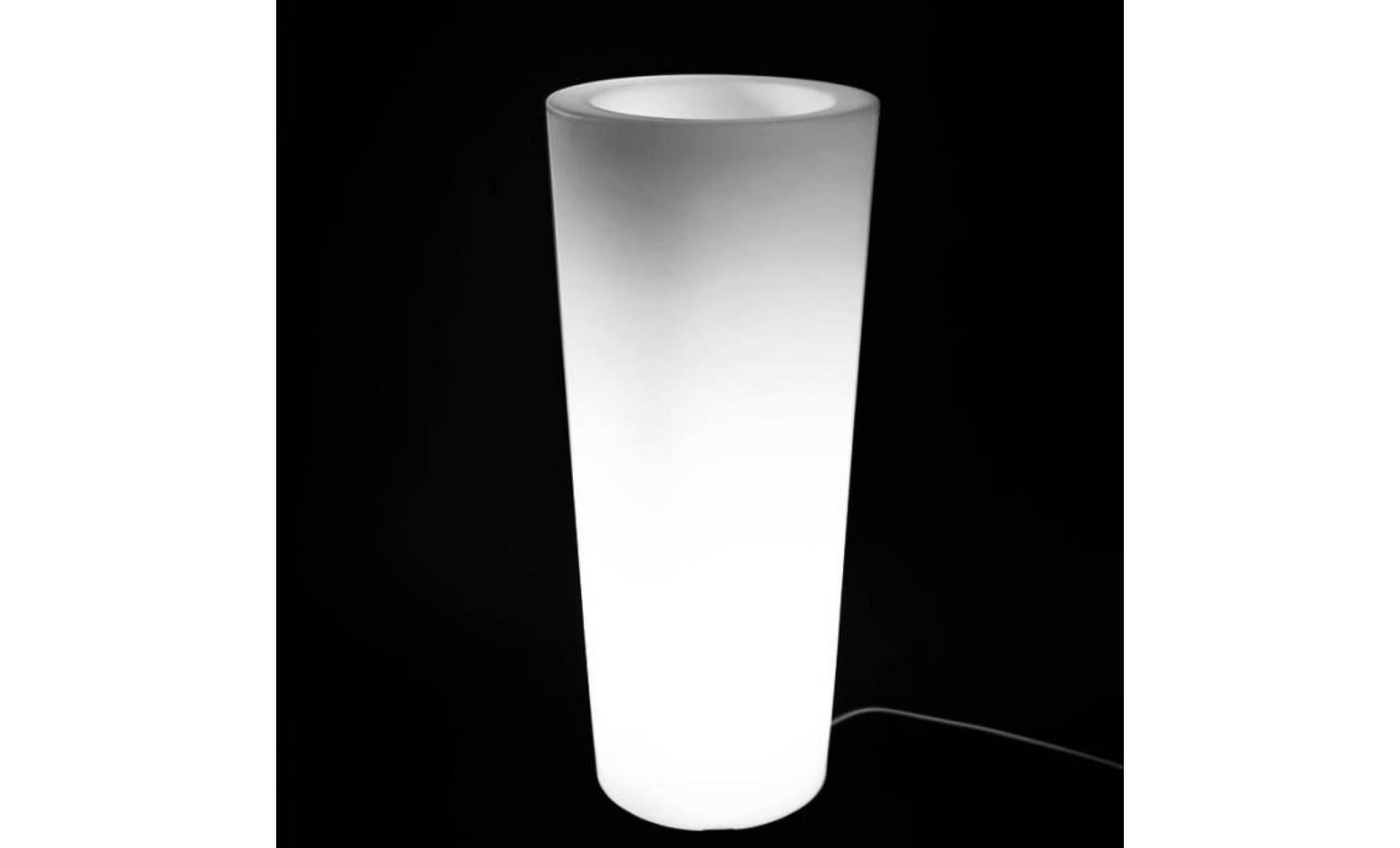 vase led rgbw en résine blanche 40x80cm 7w sans fil pas cher
