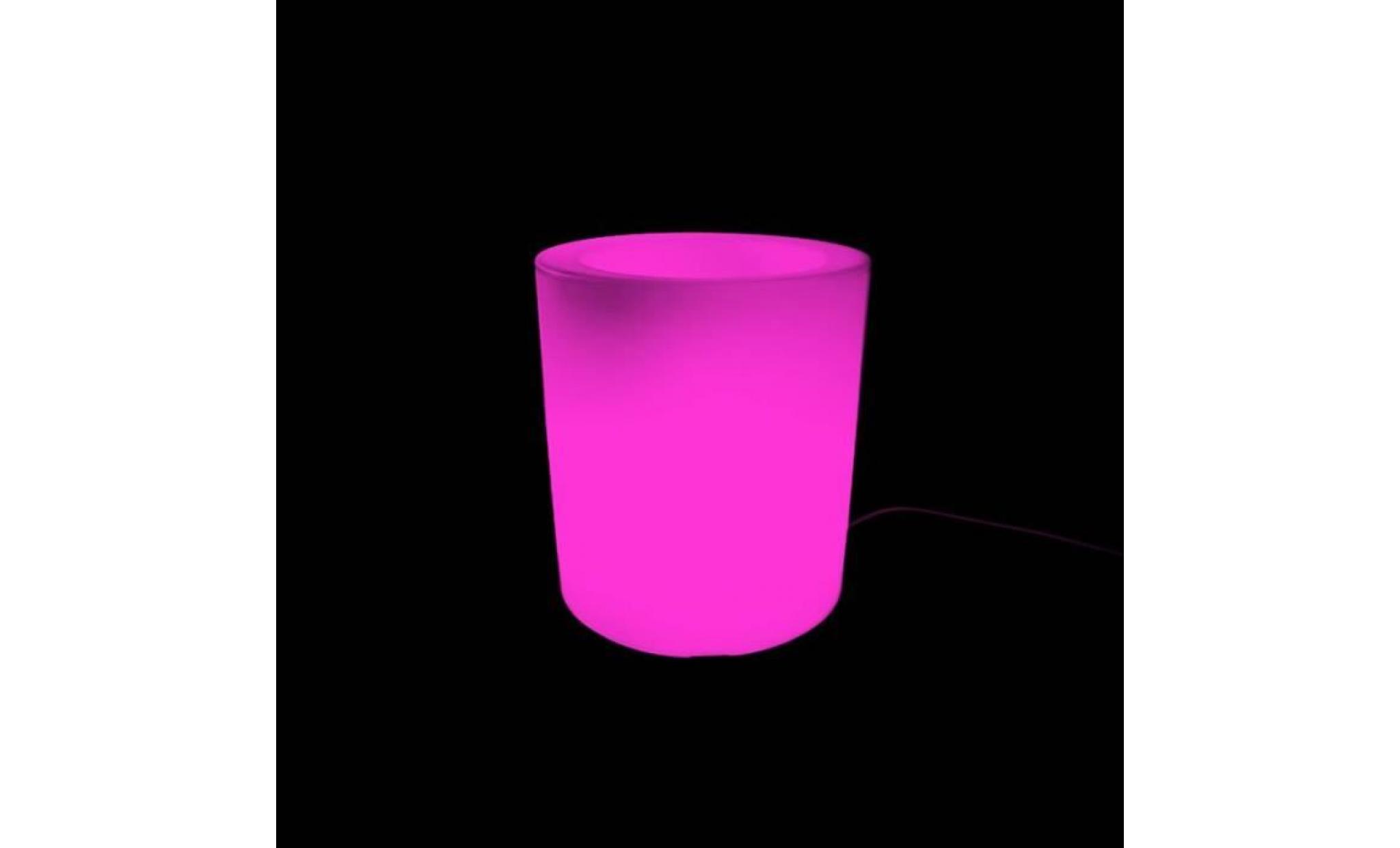vase lumineux led rgb en résine blanche, type cylindre, 5w pas cher