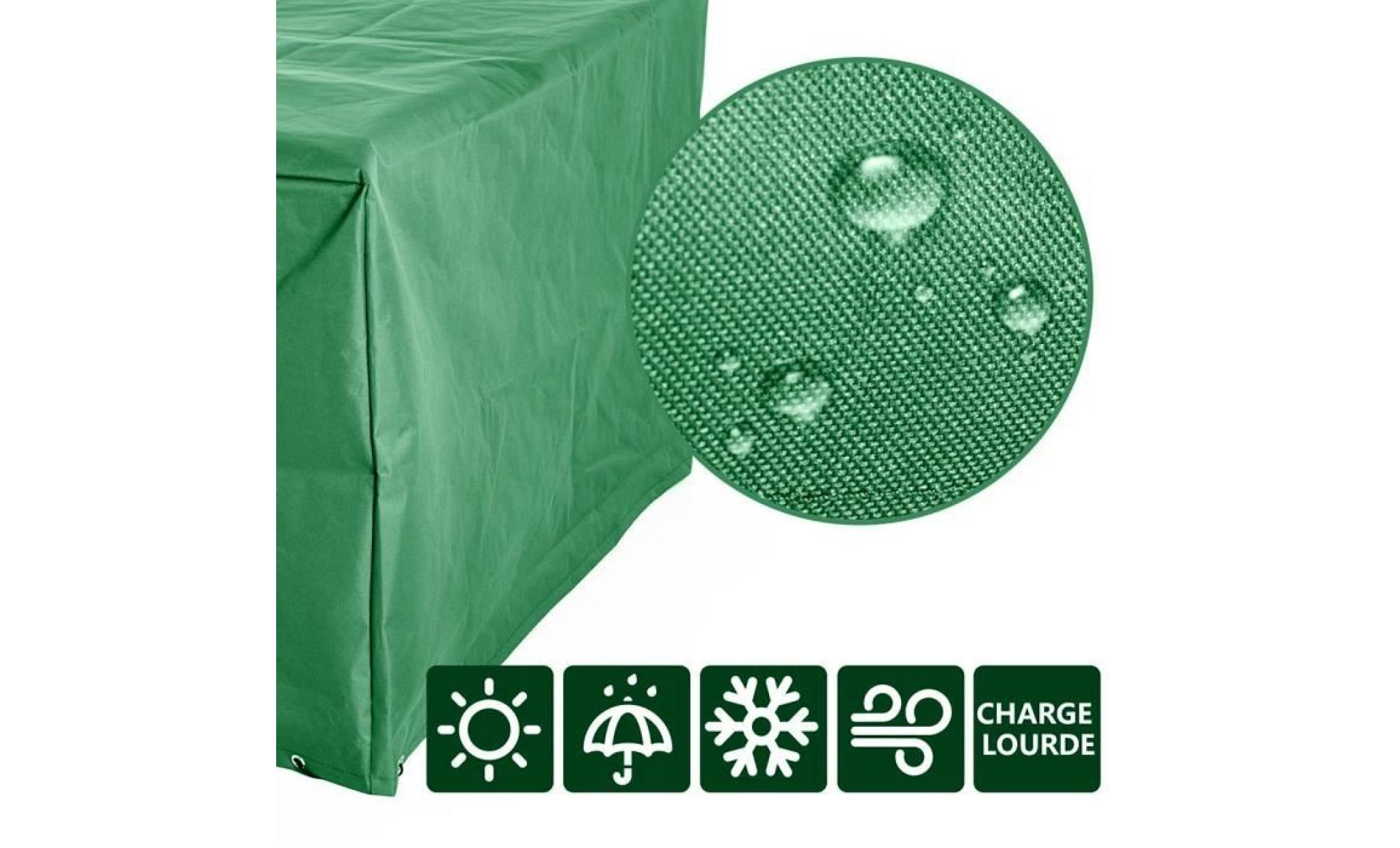 vert housse de protection couverture  de meubles de jardin de barbecue 200 * 110 * 80cm pas cher