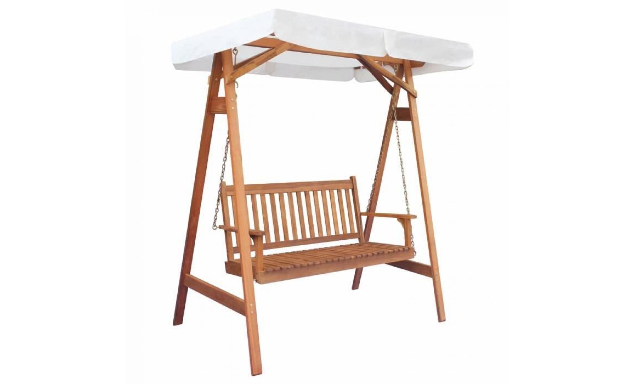 vidaxl chaise balançoire pour jardin + baldaquin eucalyptus acacia