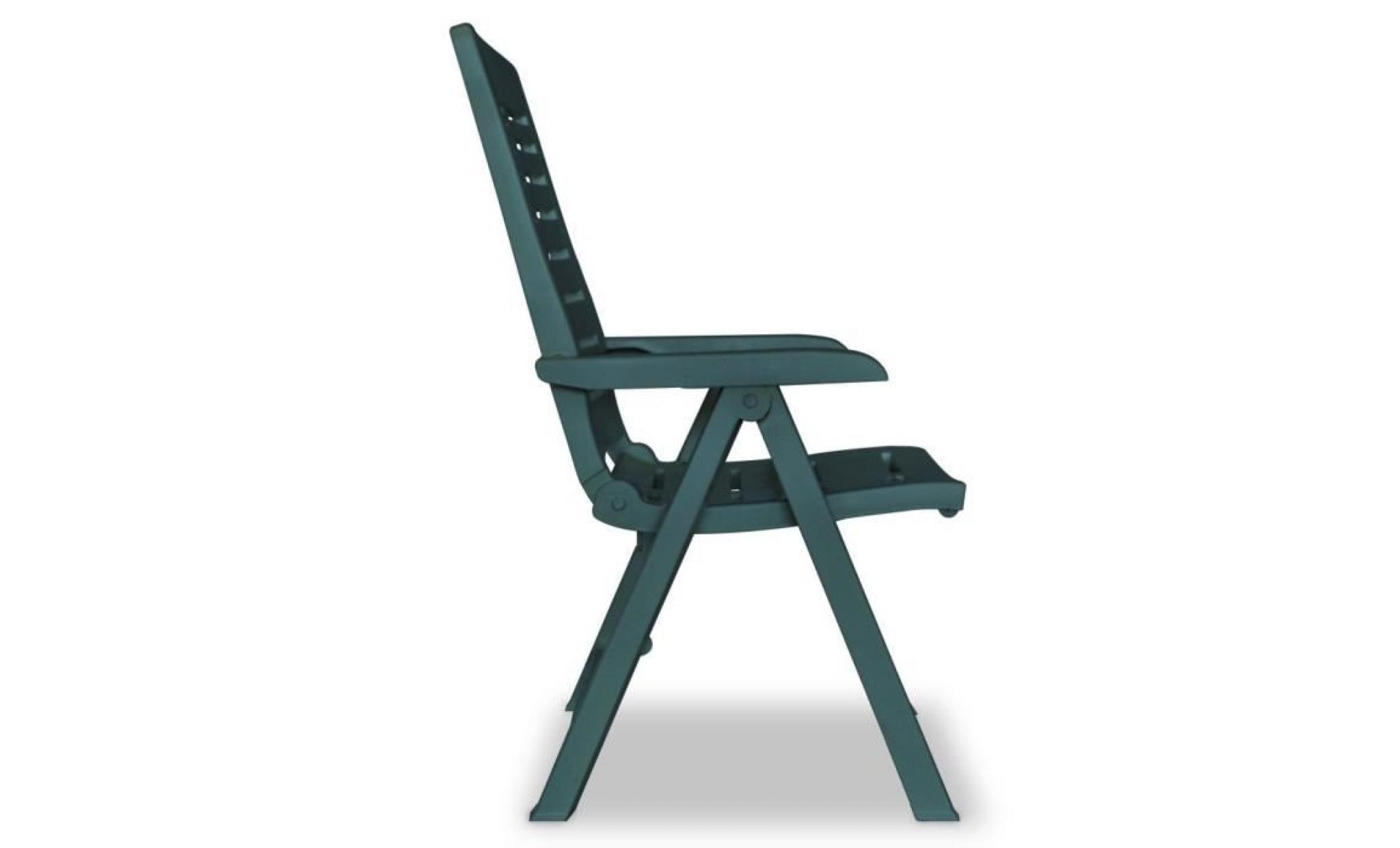 vidaxl chaise inclinable de jardin 2 pcs 60x61x108 cm plastique vert pas cher