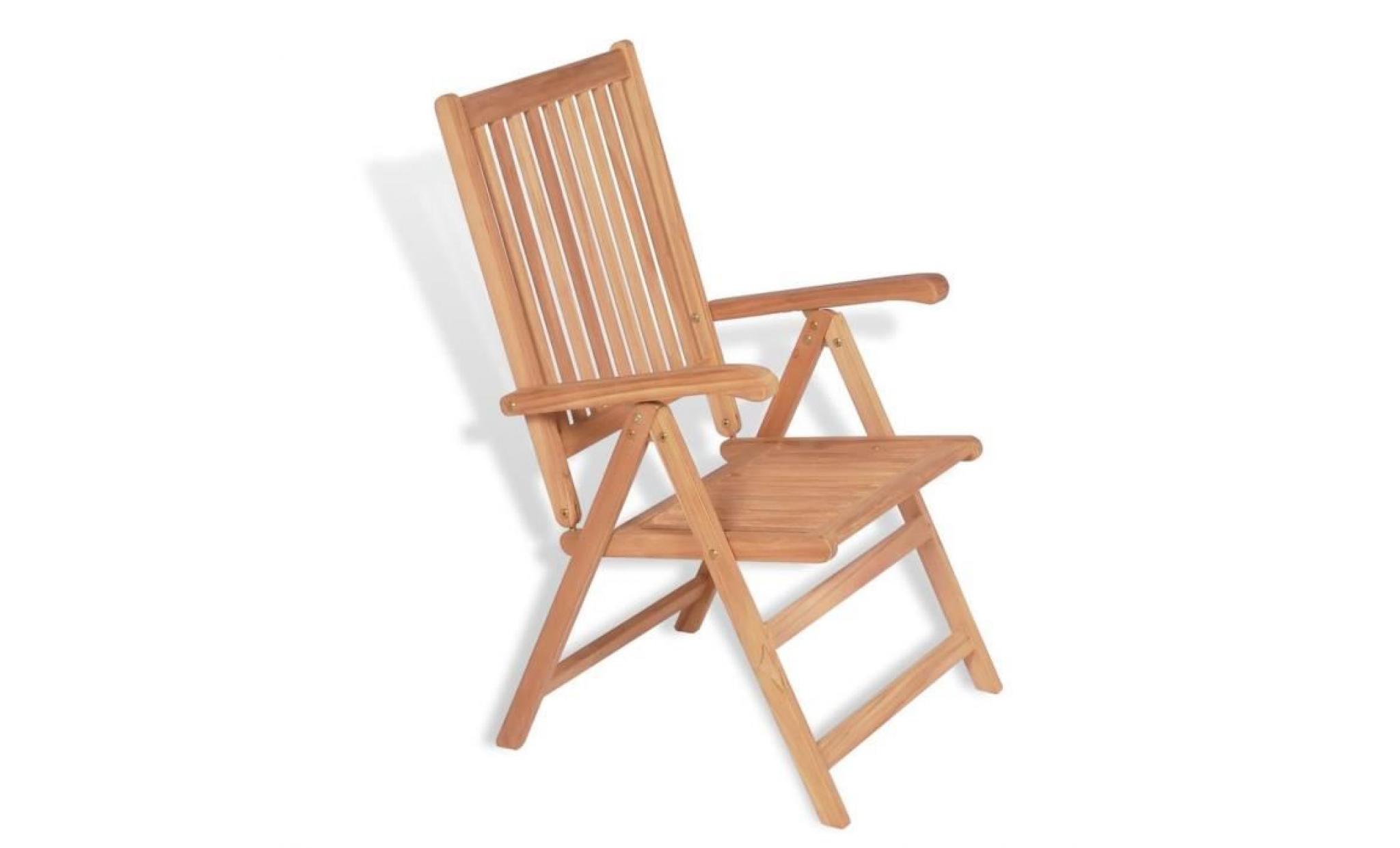 vidaxl chaise inclinable de jardin 2 pièces bois de teck pas cher
