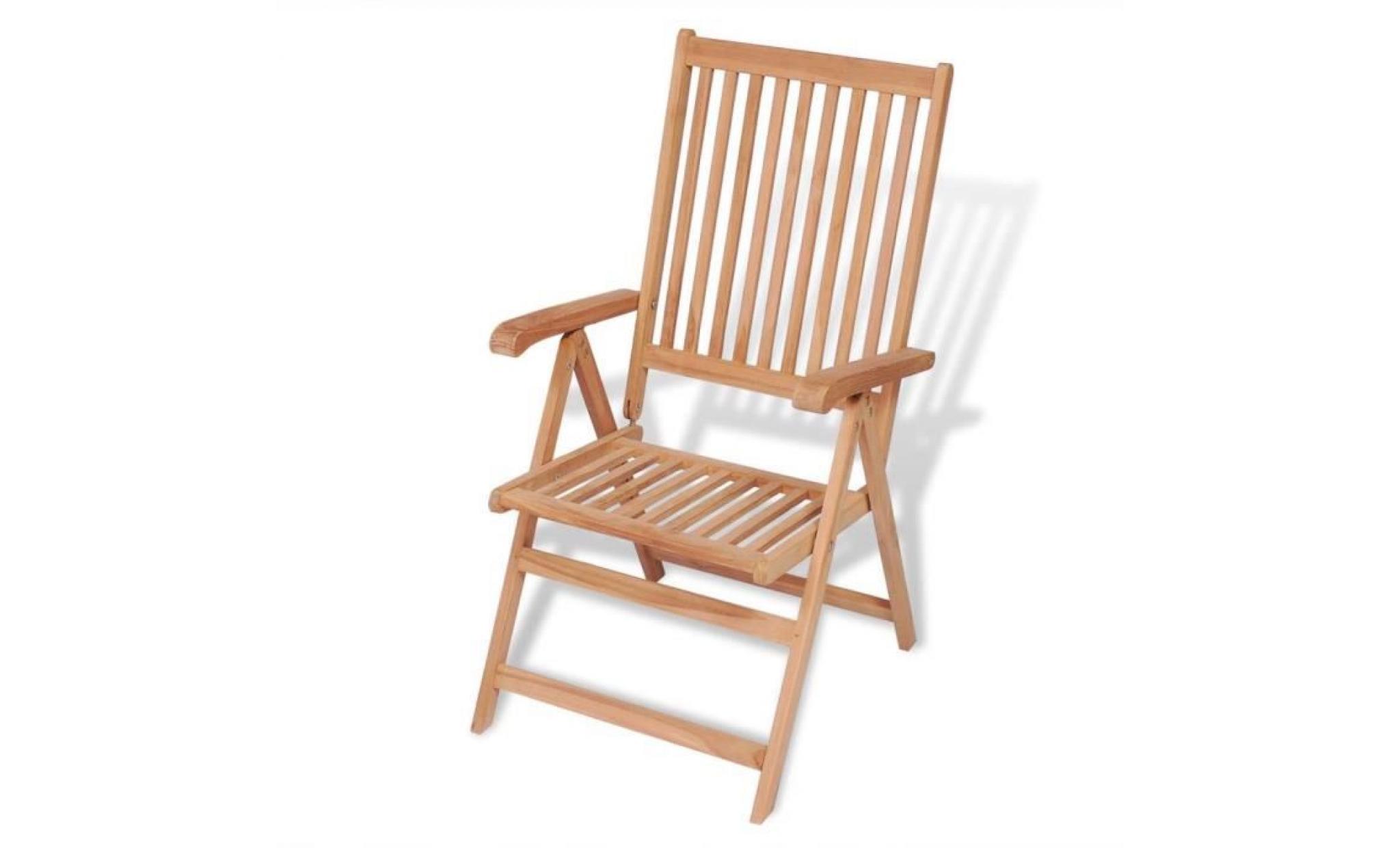 vidaxl chaise inclinable de jardin bois de teck