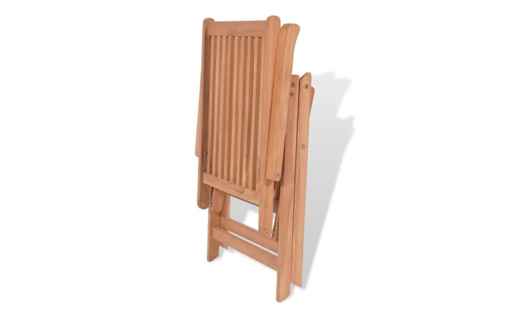 vidaxl chaise inclinable de jardin bois de teck pas cher