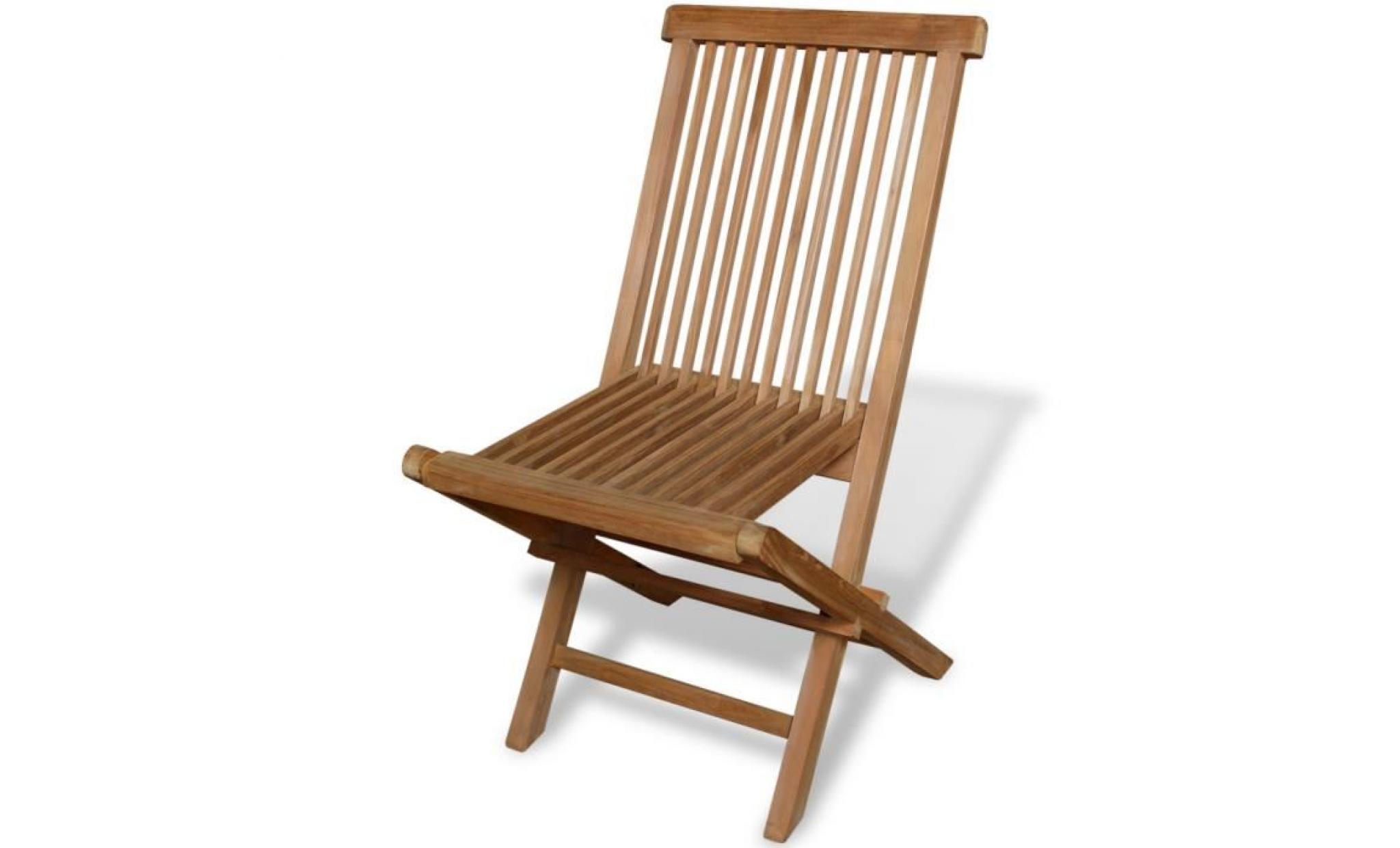 vidaxl chaise pliable en teck 2 pièces 47 x 60 x 89 cm pas cher