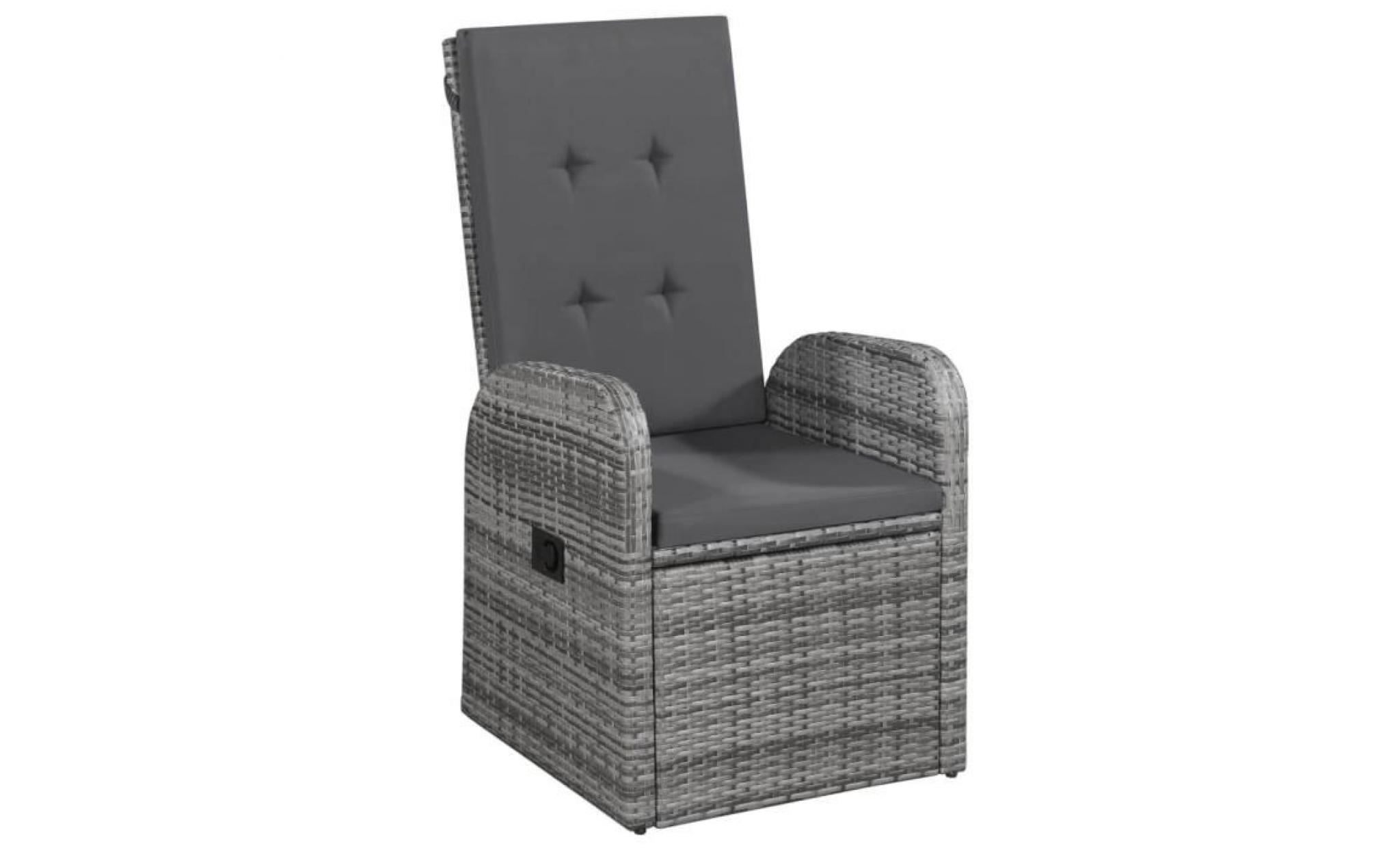 vidaxl fauteuil d'extérieur 2 pcs résine tressée 57 x 73 x 105 cm gris pas cher