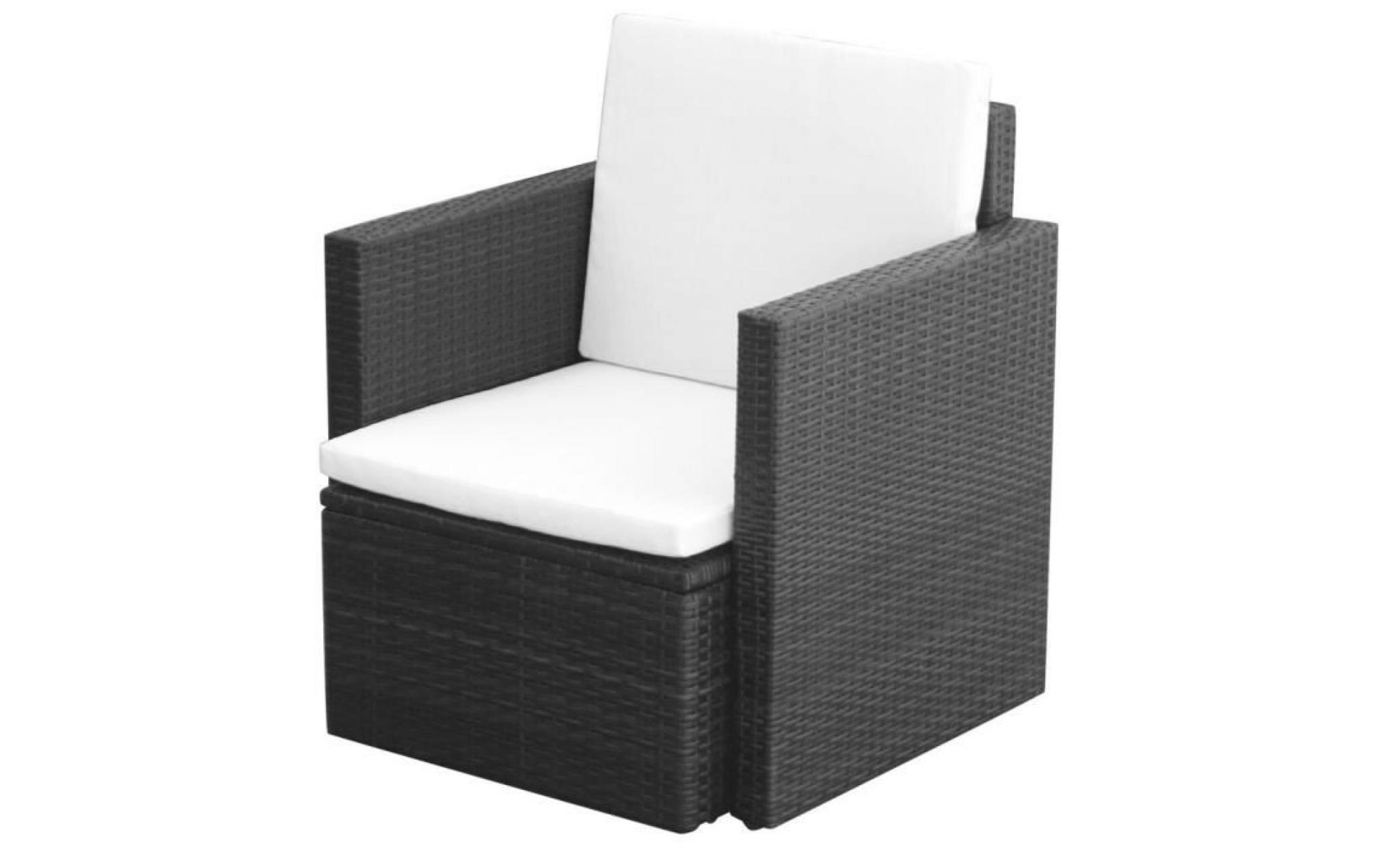 vidaxl fauteuil résine tressée 65 x 65 x 73 cm noir