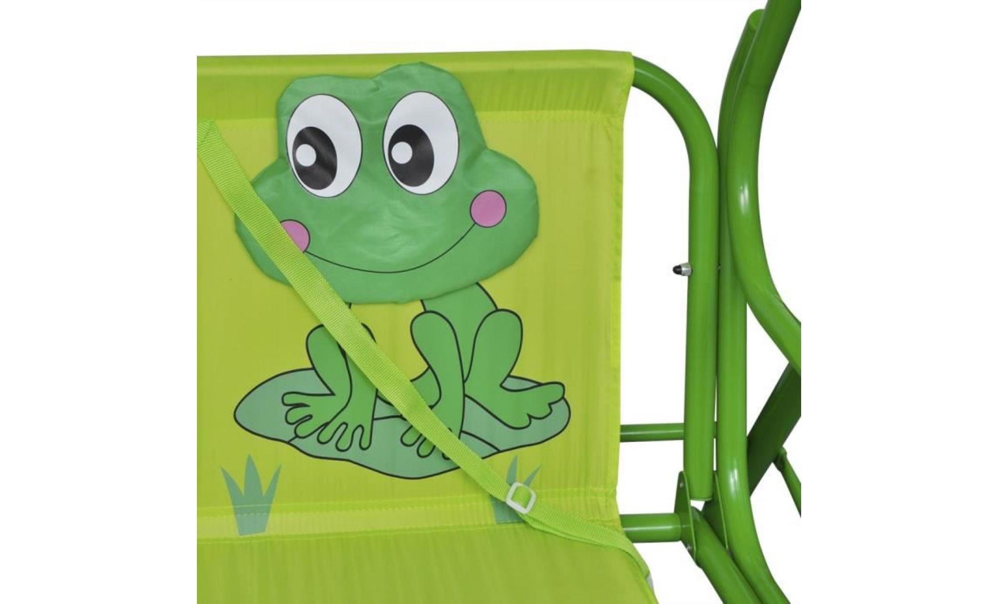 vidaxl siège balançoire pour enfants vert