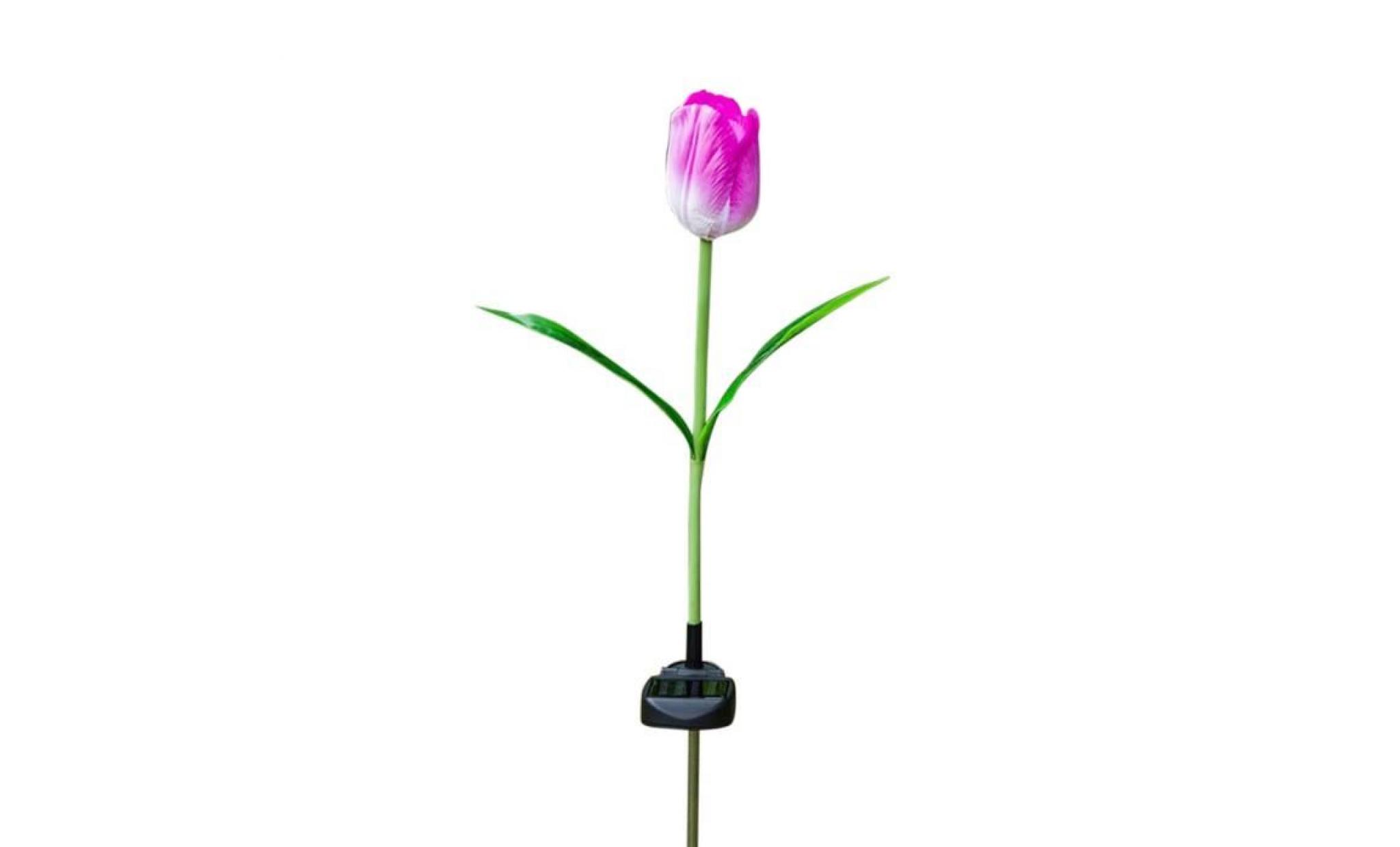 violet l'énergie solaire led fausse tulipe fleur jardin pieu paysage lampe extérieure cour décor de fête s'allume