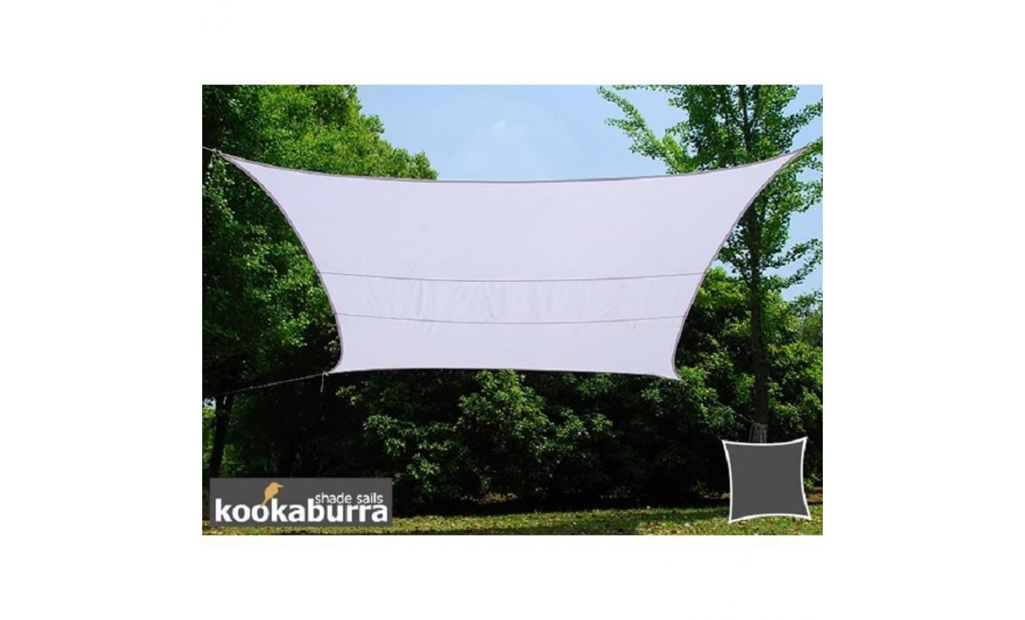 voile d'ombrage blanc carré 3,6m   déperlant   140g/m2   kookaburra®