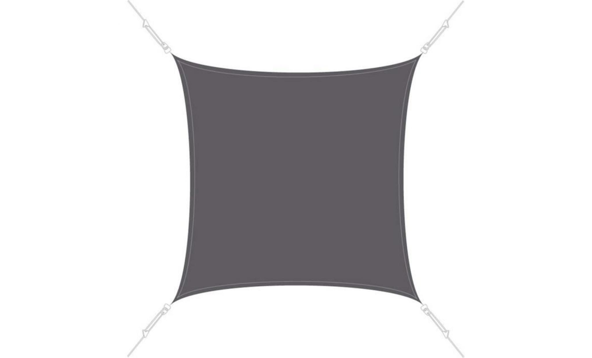 voile d'ombrage carrée 4 x 4m gris