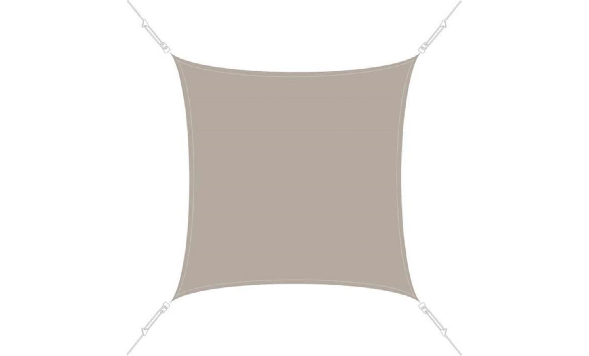 voile d'ombrage carrée 4 x 4m marron