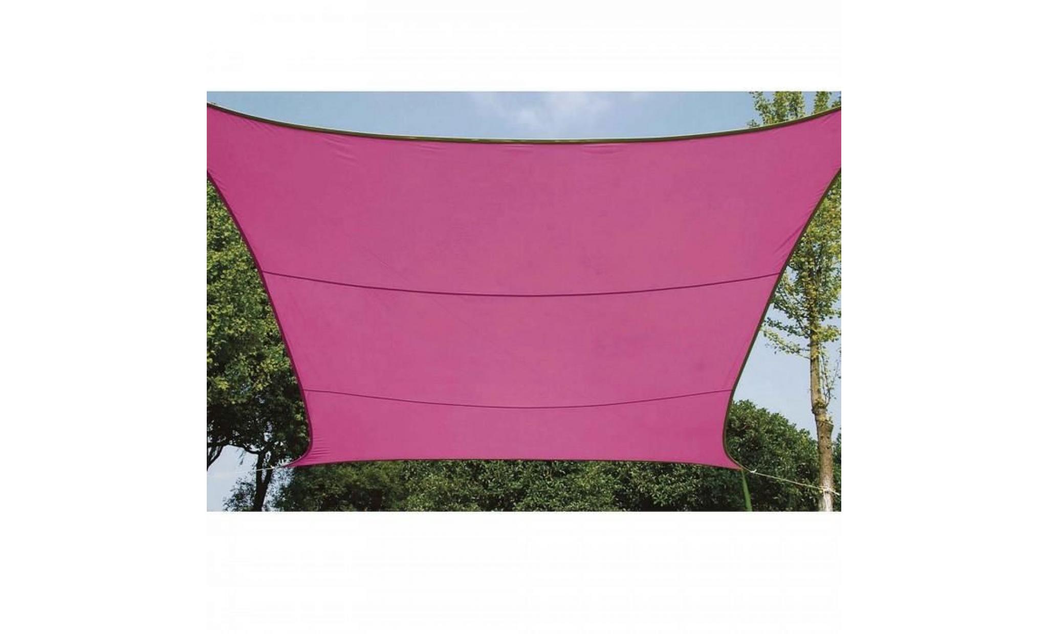 , voile d'ombrage carree 5m, ideale pour votre jardin et vos terrasses. tres belle toile couleur rose en tissu aere hydr