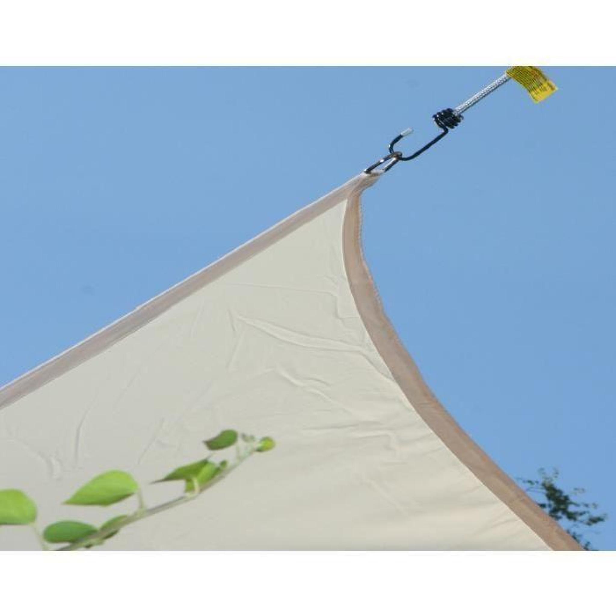 Voile d'ombrage Carrée Blanc en Polyester 200g-m² anti-UV, 360 x 360 cm avec kit de fixation pas cher
