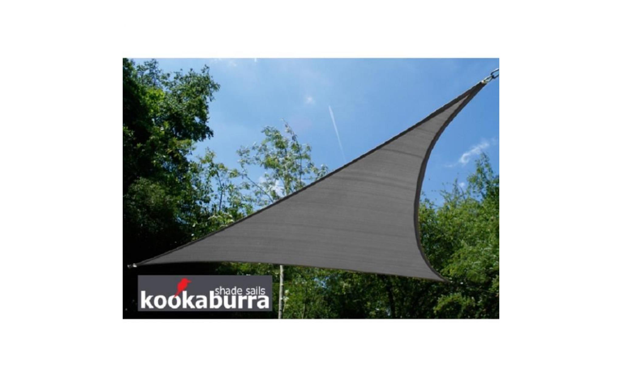 voile d'ombrage charbon triangle 3,6m   ajourée   320g/m2   kookaburra