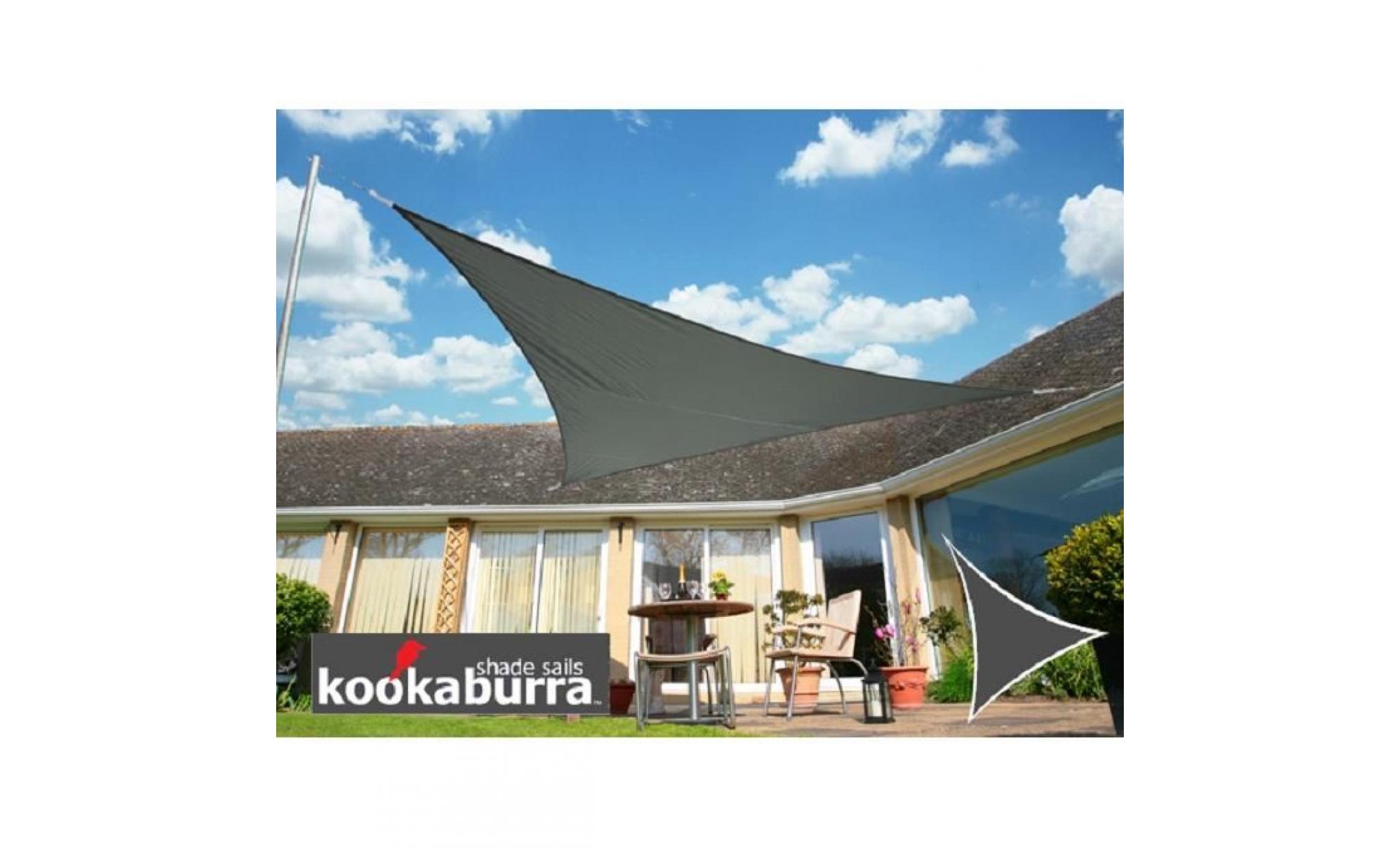 voile d'ombrage charbon triangle rectangle 4,2m   déperlant   140g/m2   kookaburra