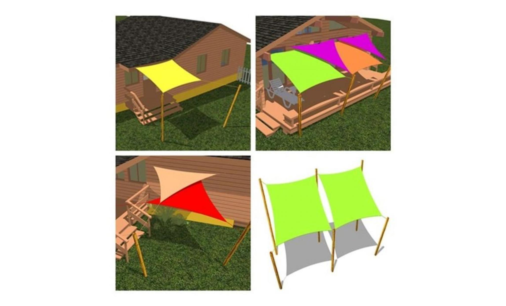 voile d'ombrage cool area   toile solaire triangulaire 3.6 x 3.6 x 3.6m   résistante et respirante   couleur vert pas cher