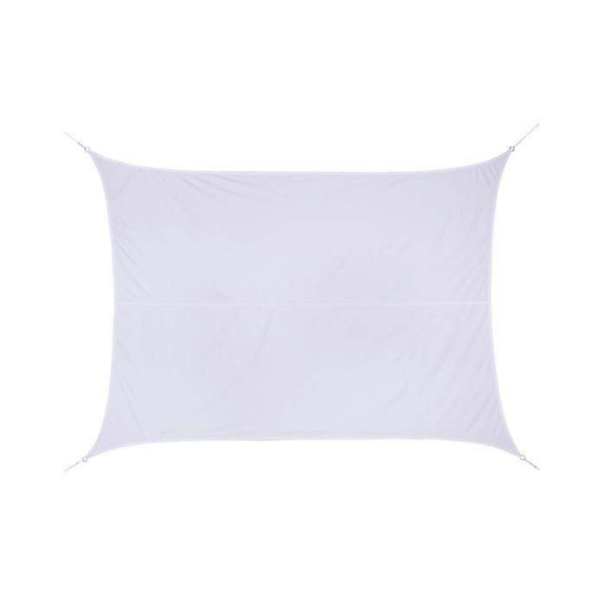 Voile d'ombrage en Polyester Blanc, 400 x 300 cm