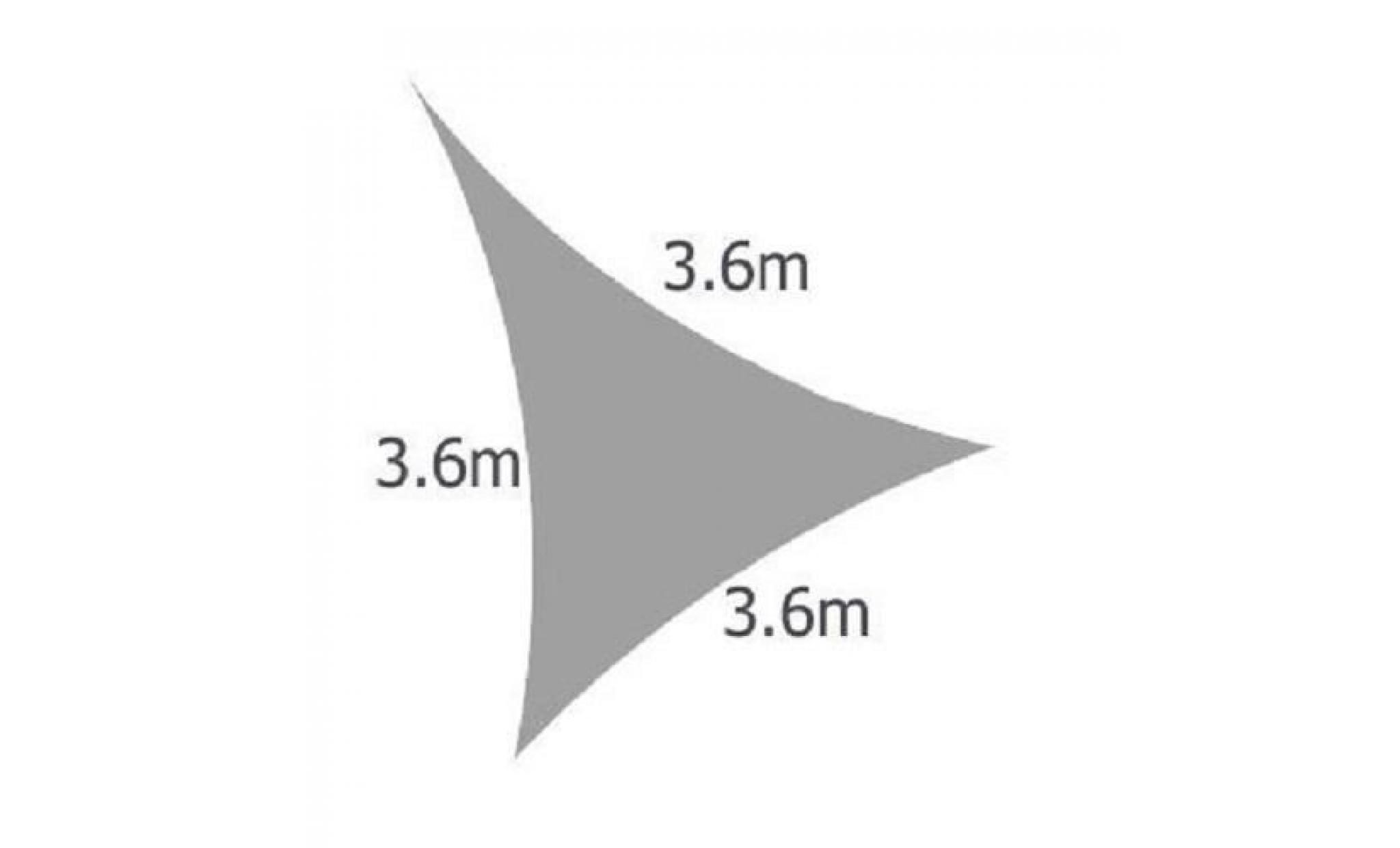 voile d'ombrage ivoire triangle 3,6m   imperméable   160g/m2   kookaburra pas cher